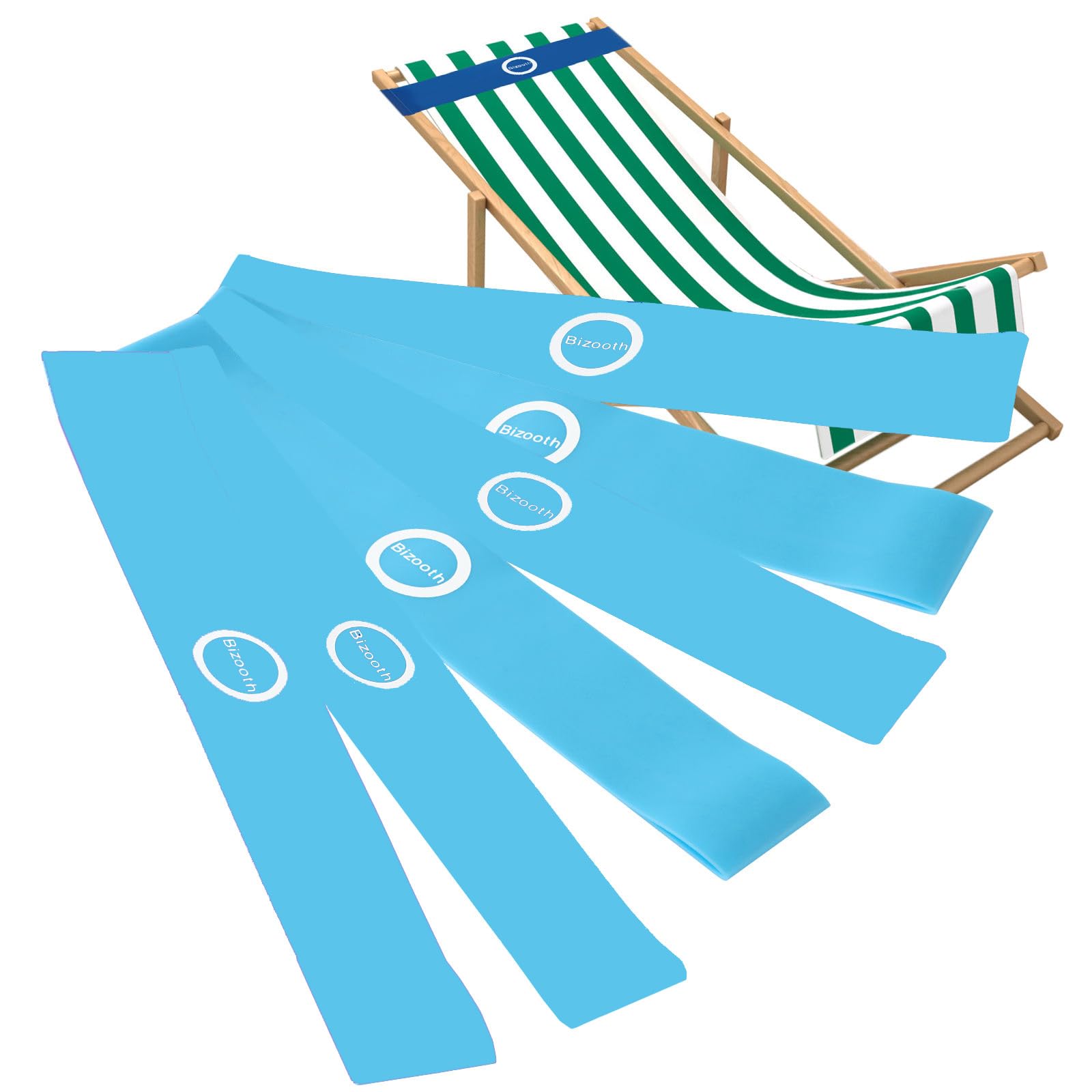 Beach Towel Bands (6 Pack),Towel Clips For Pool Chair & Cruise Ship Essentials,Towel Holder For Cruise Chairs (Blue)