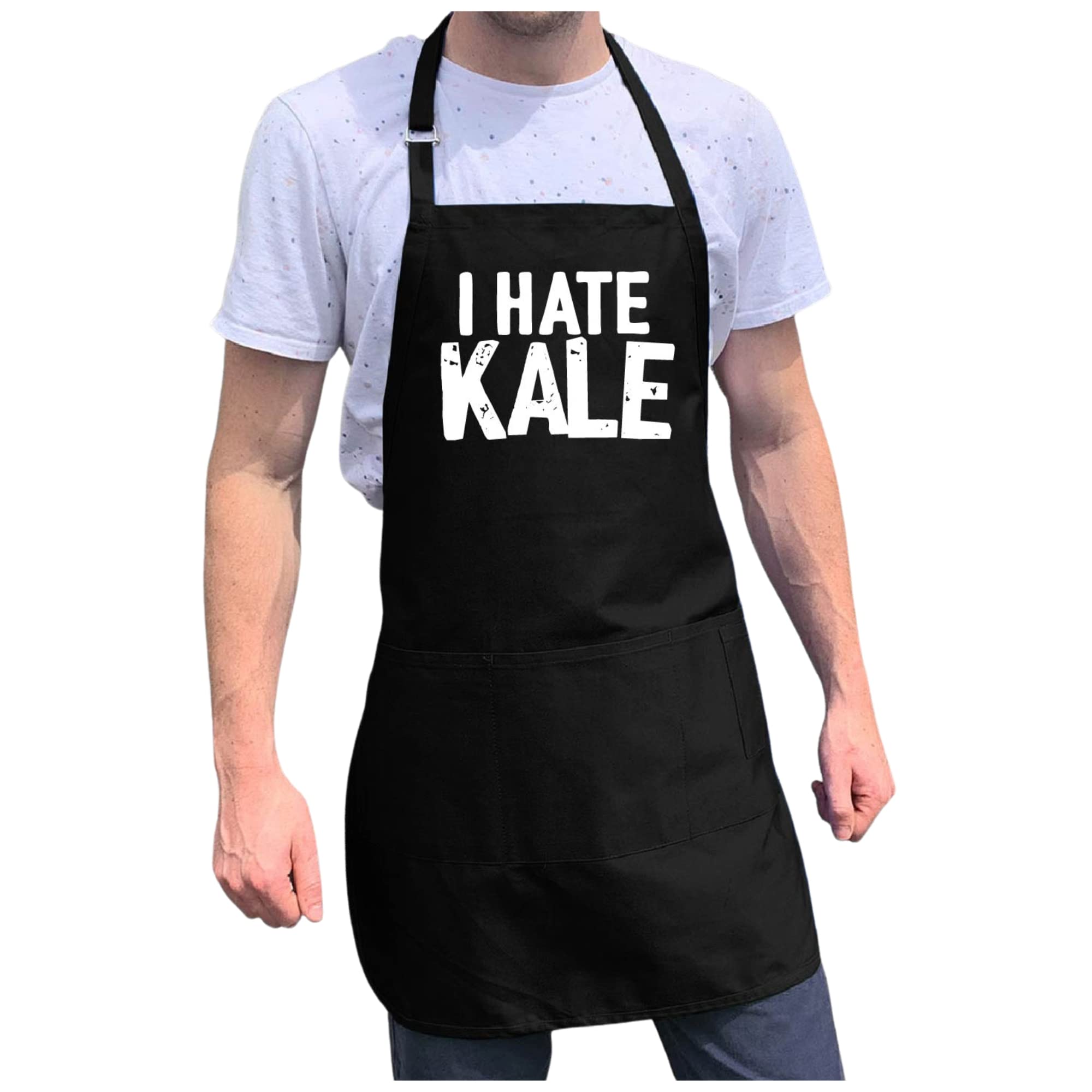 Apronmen, I Hate Kale, Funny Aprons For Men With Adjustable Straps One Size Fits All Bbq Grilling Aprons With Pockets Profession