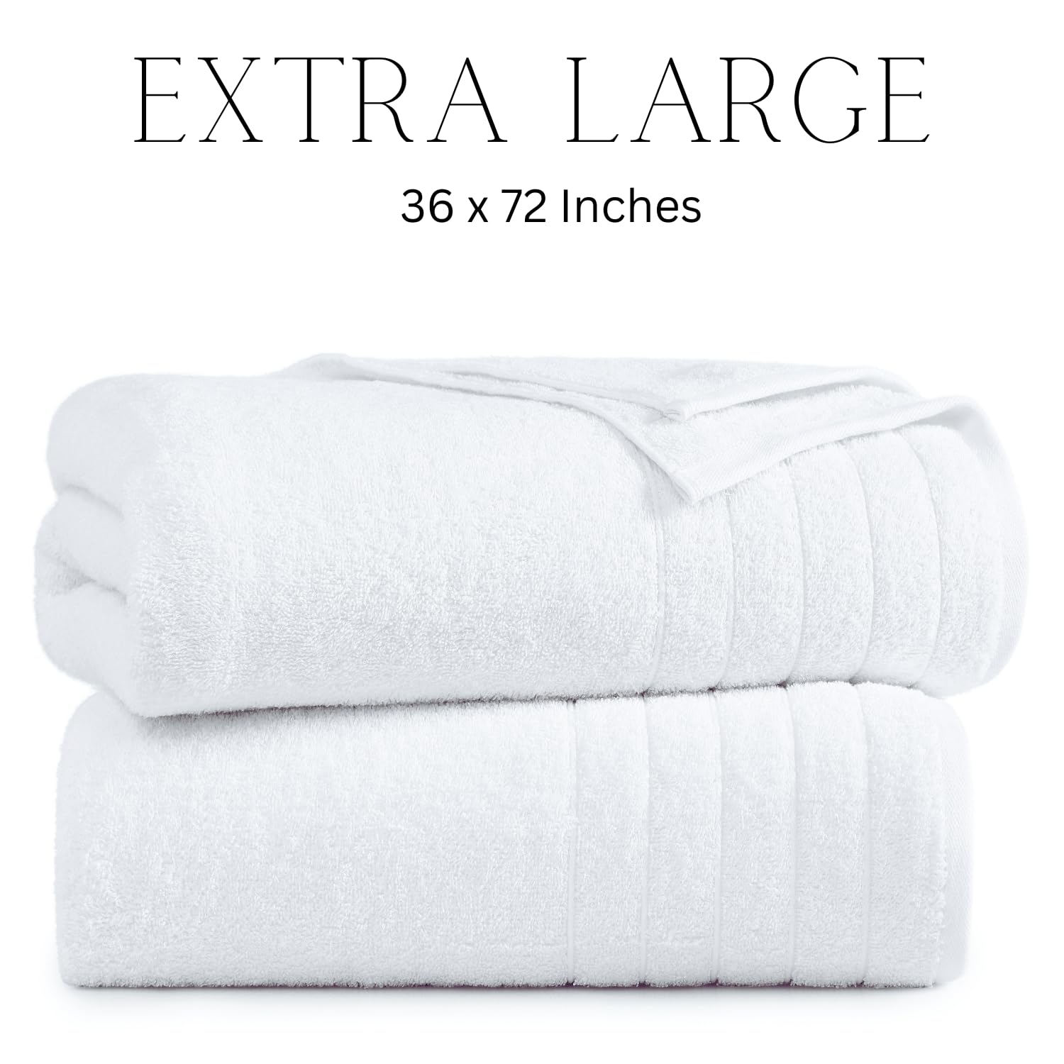 Casa Platino Bath Sheets, 2 Pack Bath Sheet(36''X 72''), 100% Ringspun Cotton Towels, White Towels For Bathroom, Absorbent Towel