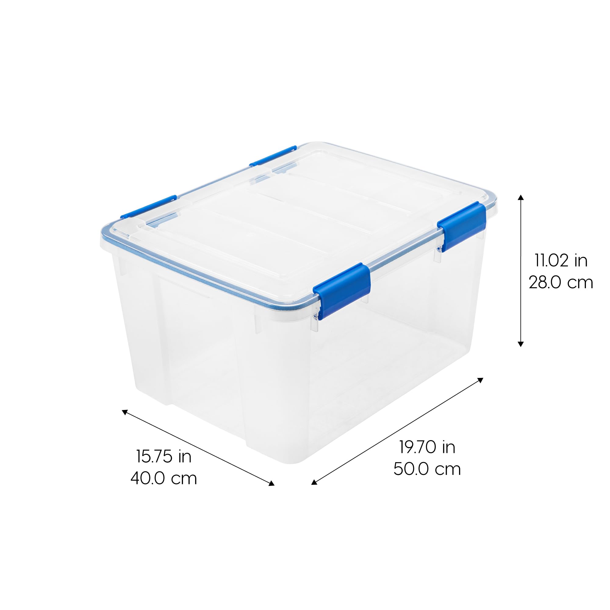 Iris Usa Weatherpro 44 Qt Storage Bins With Lids, 2 Pack, Bpa-Free Plastic Gasket Box With Tight Latch And Seal, Stackable Nesta