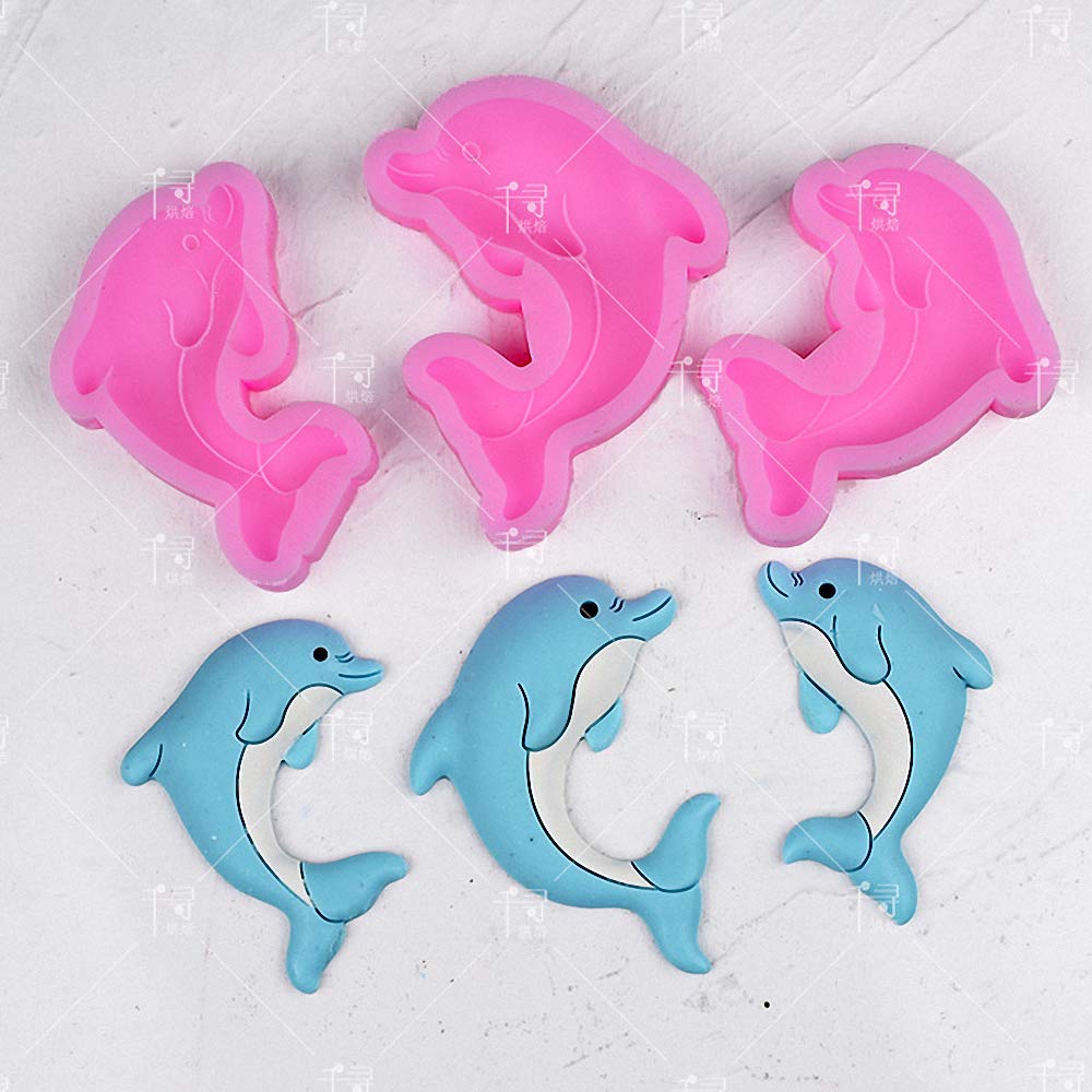 Set Of 3 Dolphin Silicone Fondant Molds Dolphin Chocolate Candy Sugar Craft Gum Paste Mold Cake Decorating Tools Epoxy Resin Pol