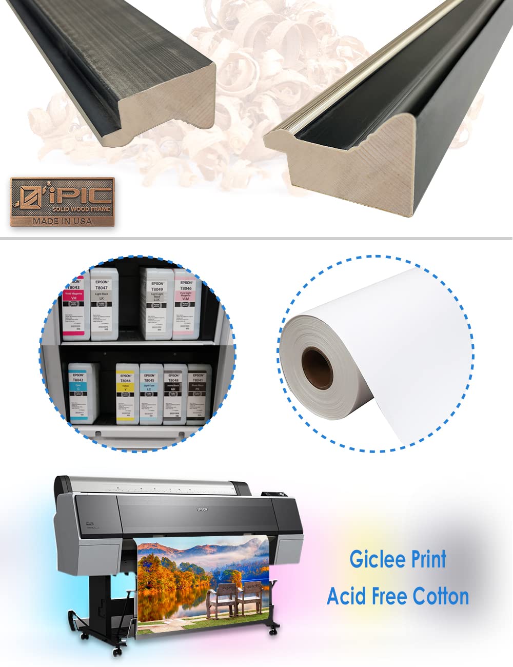 Ipic - Grow Old Together, Personalized Framed Wall Art With Names And Date On, Giclee Prints Framed With Solid Wood, Custom Memo