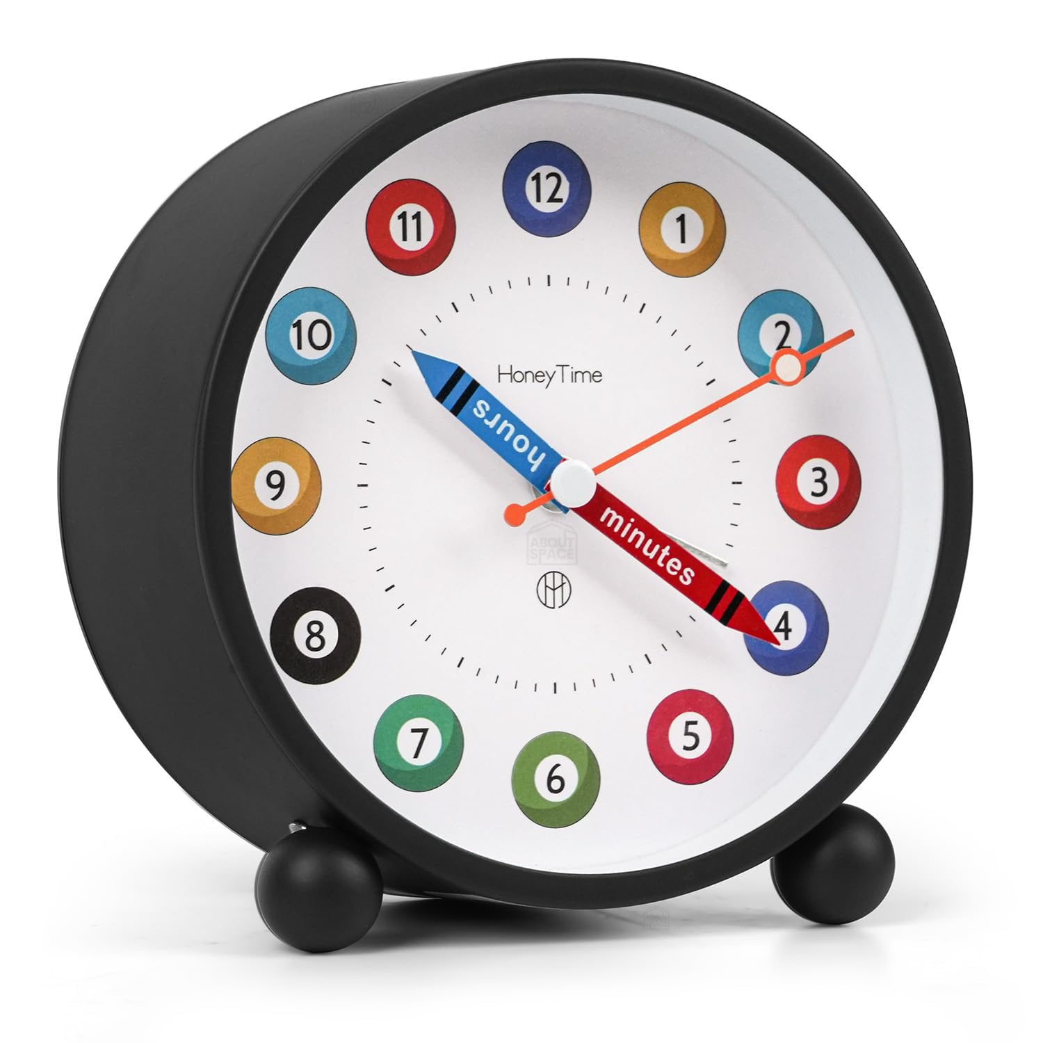 About Space Alarm Clock - Silent Analog Table Alarm Clock With Night Light- Battery Powered Multicolour Design For Home Office S