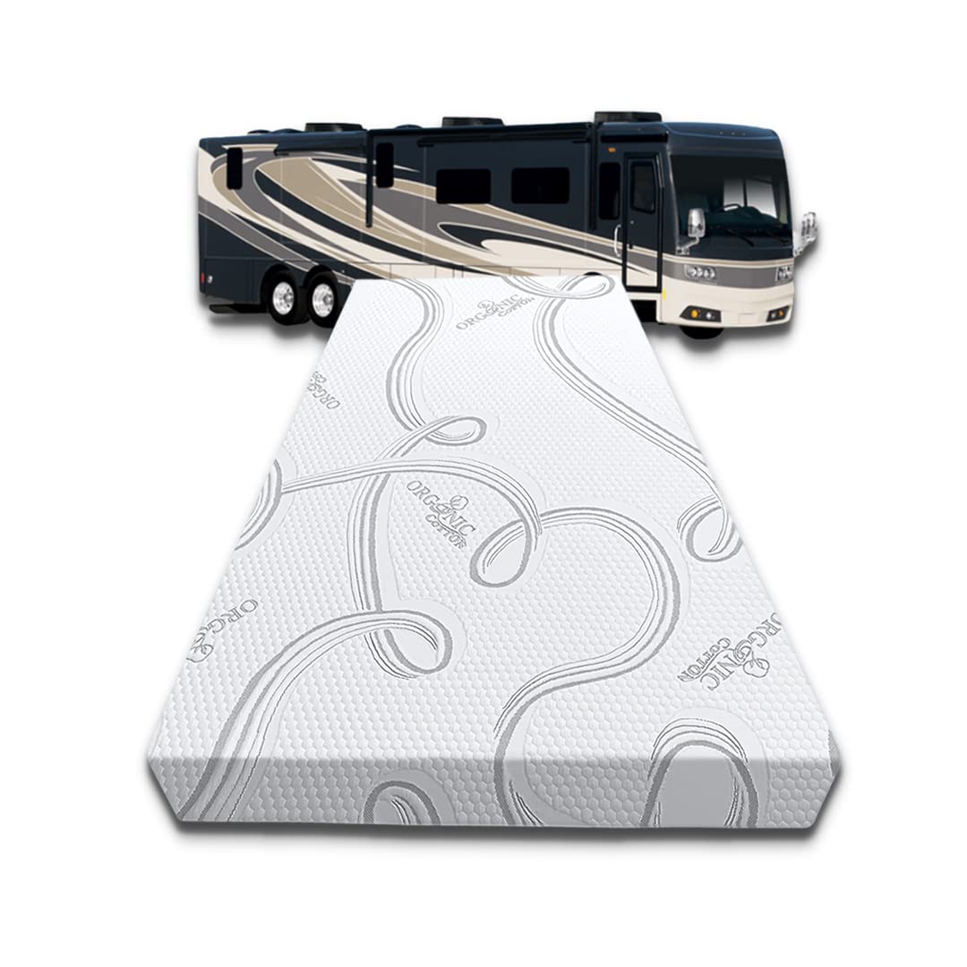 Foamrush 4-Inch Full (54'' X 75'') Mattress Cooling Gel Memory Foam Rv Mattress Replacement With Cotton Cover, Medium Firm, Comf