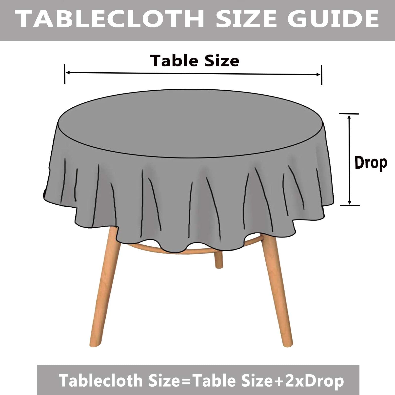 Bettery Vinyl Round Table Cover Wipe Clean Pvc Tablecloth Oil-Proof/Stain-Resistant, Round - 52 Inch