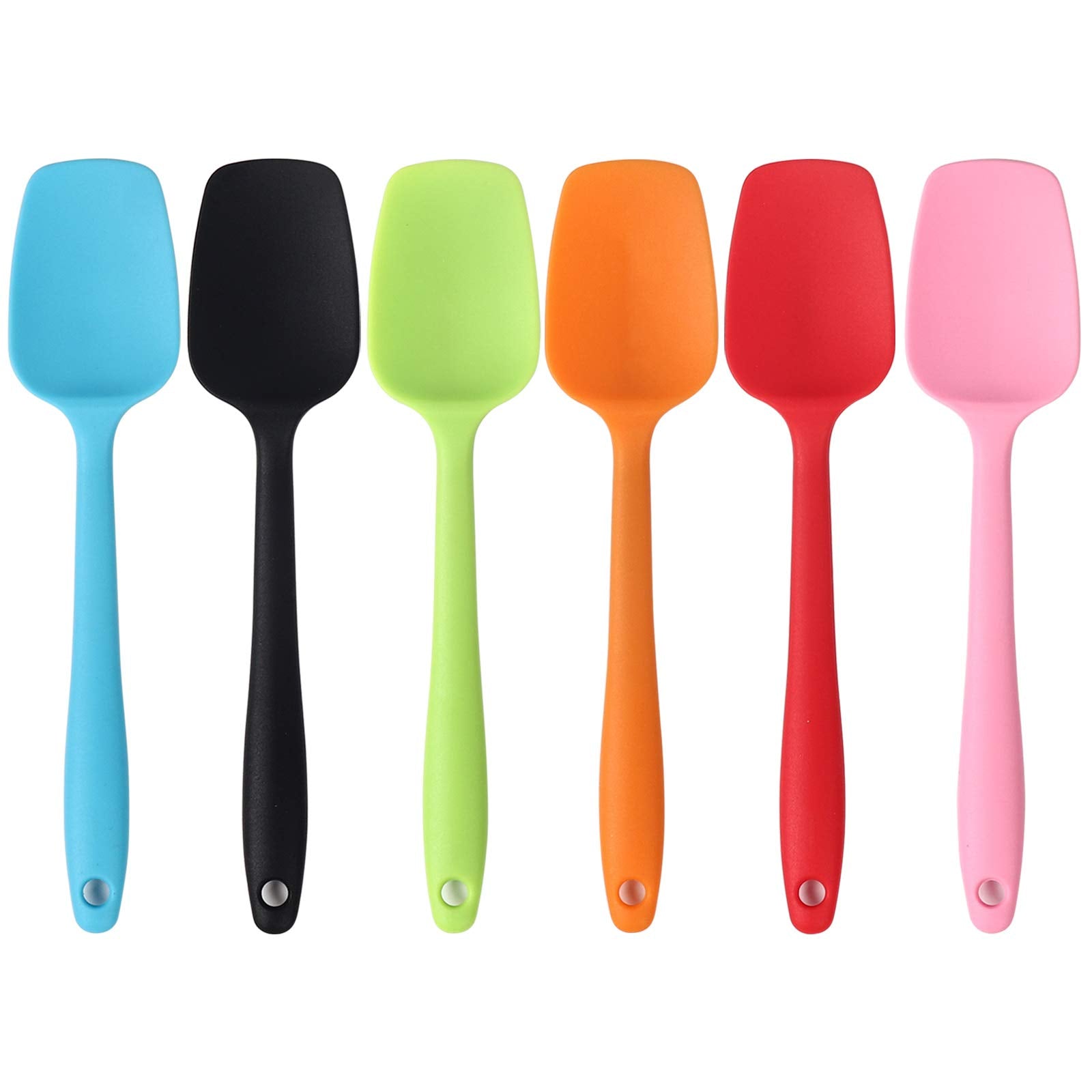 Silicone Spatulas, 8.2 Inch Small Rubber Spoon Spatula Heat Resistant Seamless One Piece Design Non-Stick Spoonula Flexible Scra