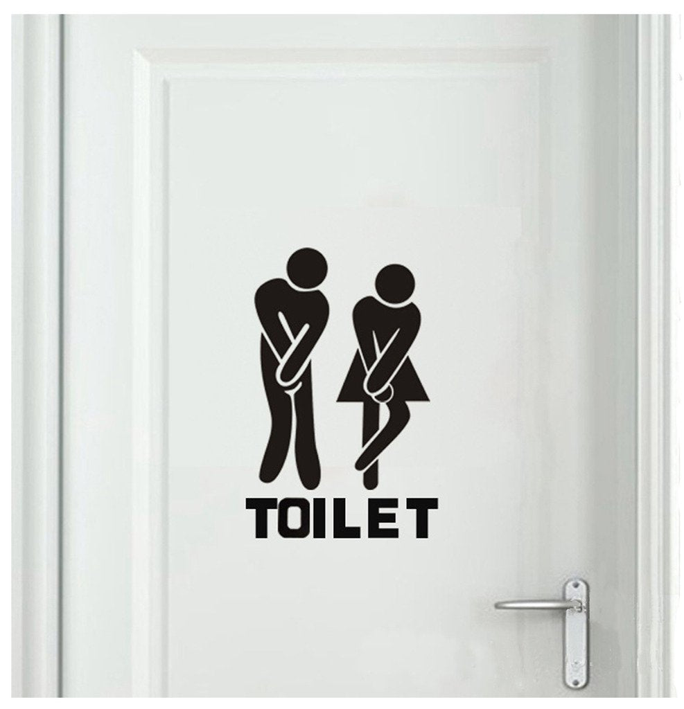 Bestjybt Diy Removable Washroom Toilet Bathroom Wc Sign Door Accessories Wall Sticker Home Decor
