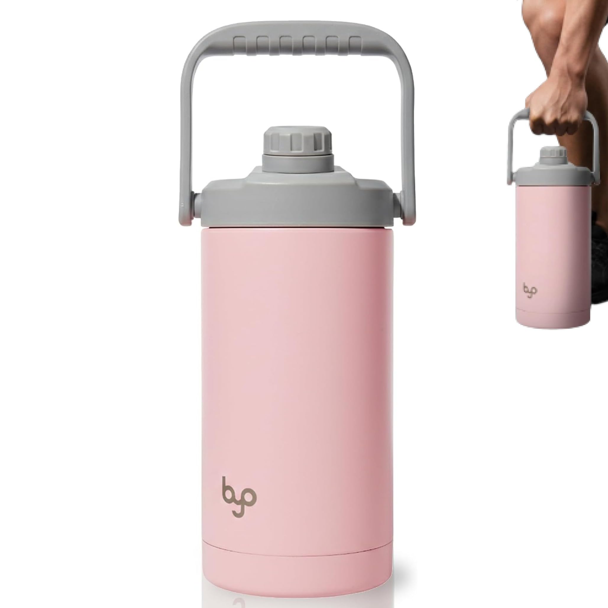 Built BYO  64 Oz Double Walled Insulated Stainless Steel Bottle  Pink