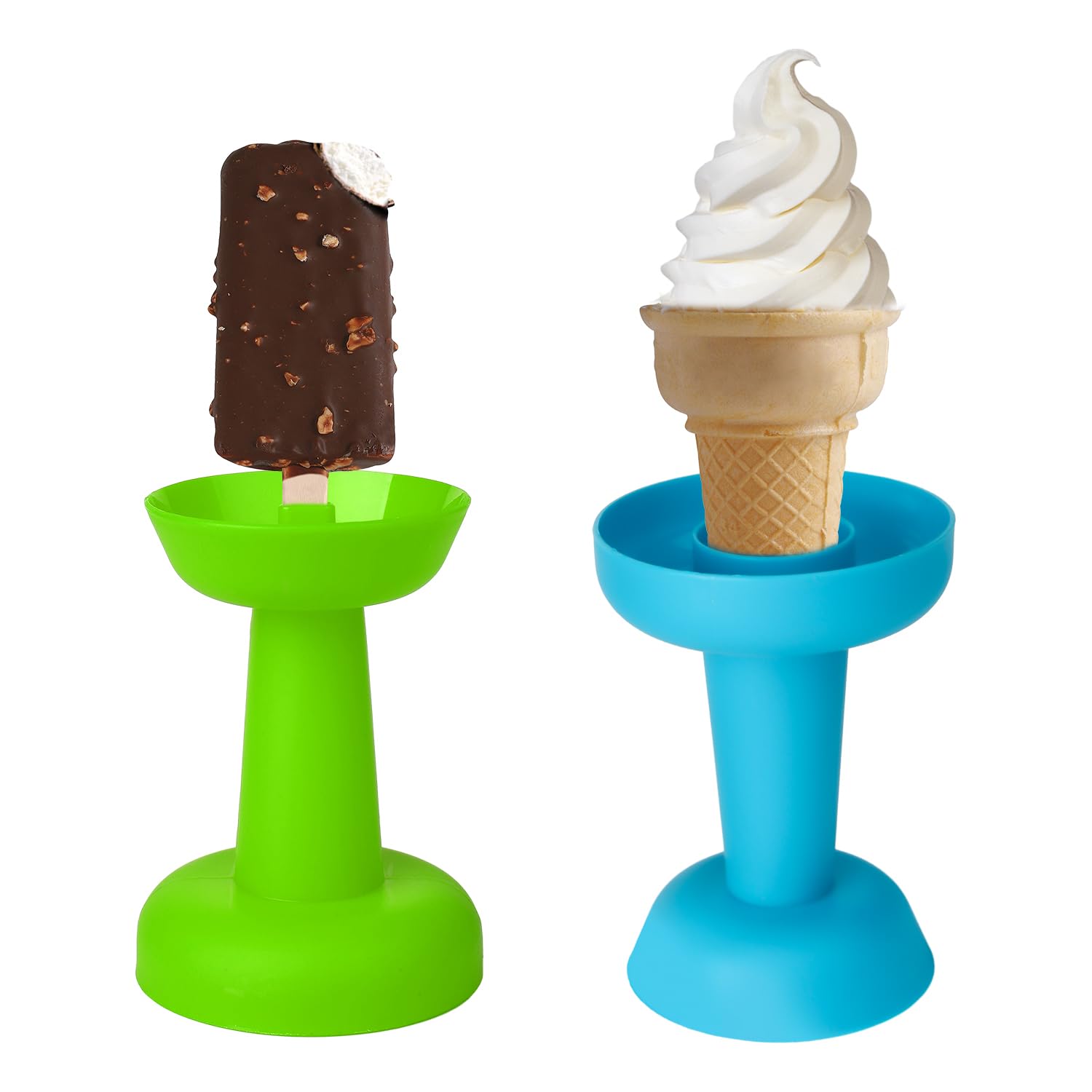 2Pcs Drip Free Popsicle Holder, Reusable No Drip Popsicle Holder For Kids No Freeze Ice Popsicle Holders Washable Ice Cream Cone
