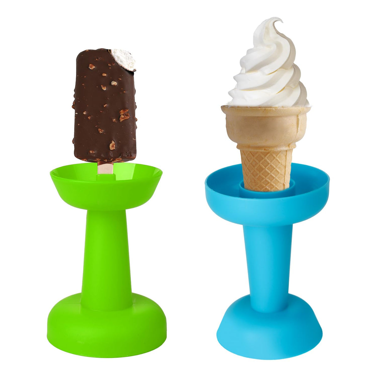 2Pcs Drip Free Popsicle Holder, Reusable No Drip Popsicle Holder For Kids No Freeze Ice Popsicle Holders Washable Ice Cream Cone
