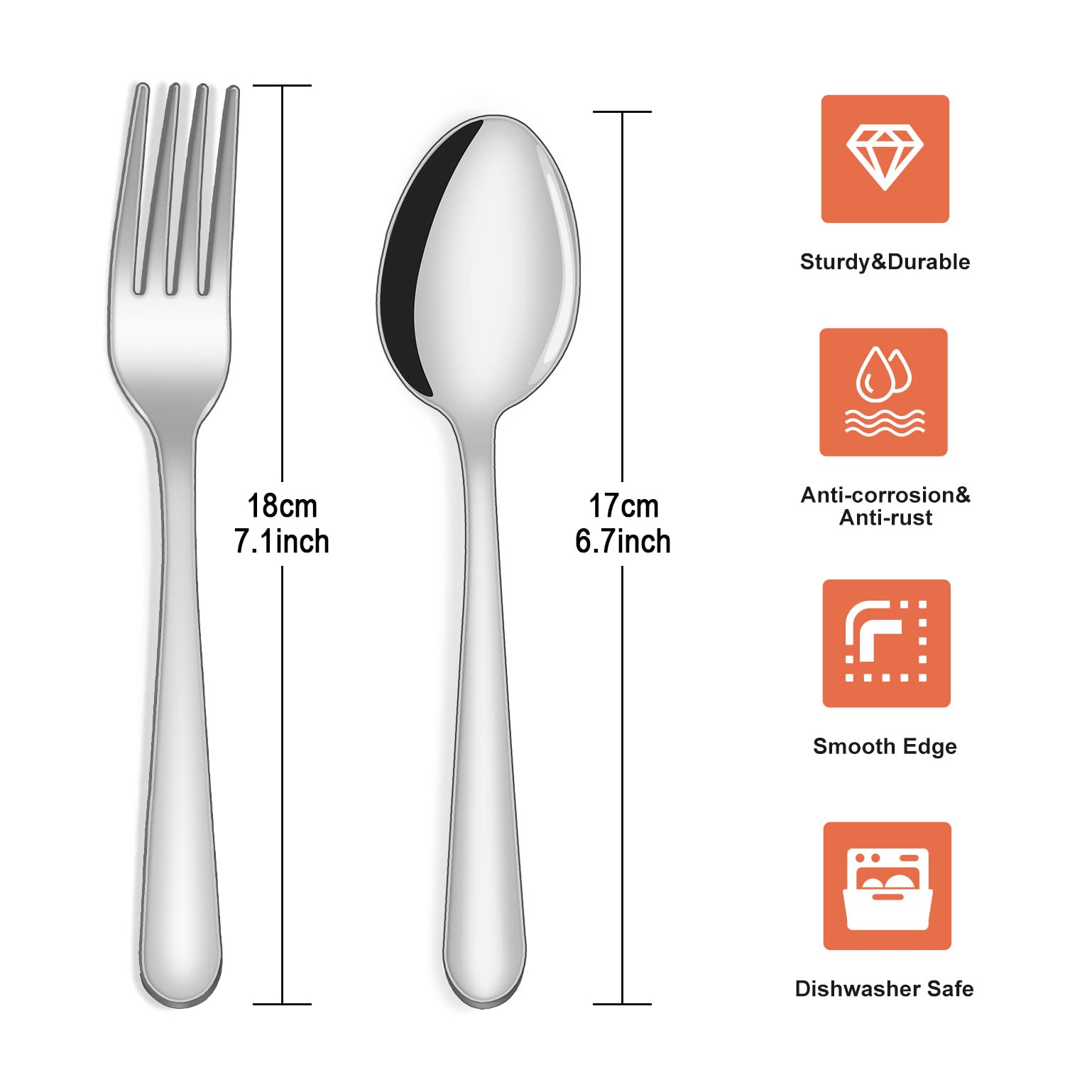 24-Piece Forks And Spoons Silverware Set, Unokit Food Grade Stainless Steel Flatware Cutlery Set For Home, Kitchen And Restauran