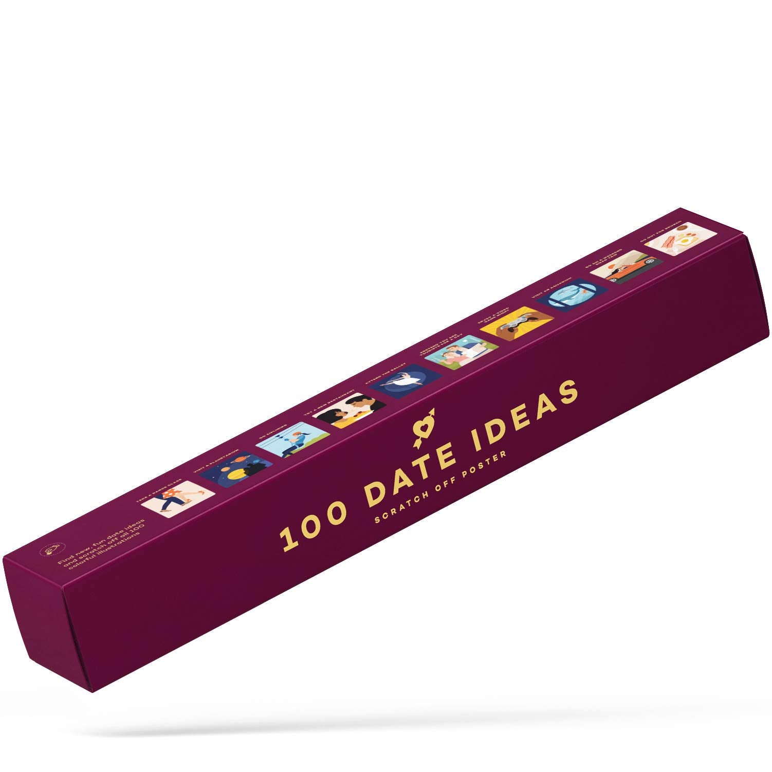 Enno Vatti 100 Dates Scratch Off Poster - Perfect Couple Gift with Fun Date Ideas - 6.5'' x 23.4'' - Lovely Engagement or Valentines Day Gift for Him or Her - Scratch and Discover New Possibilities