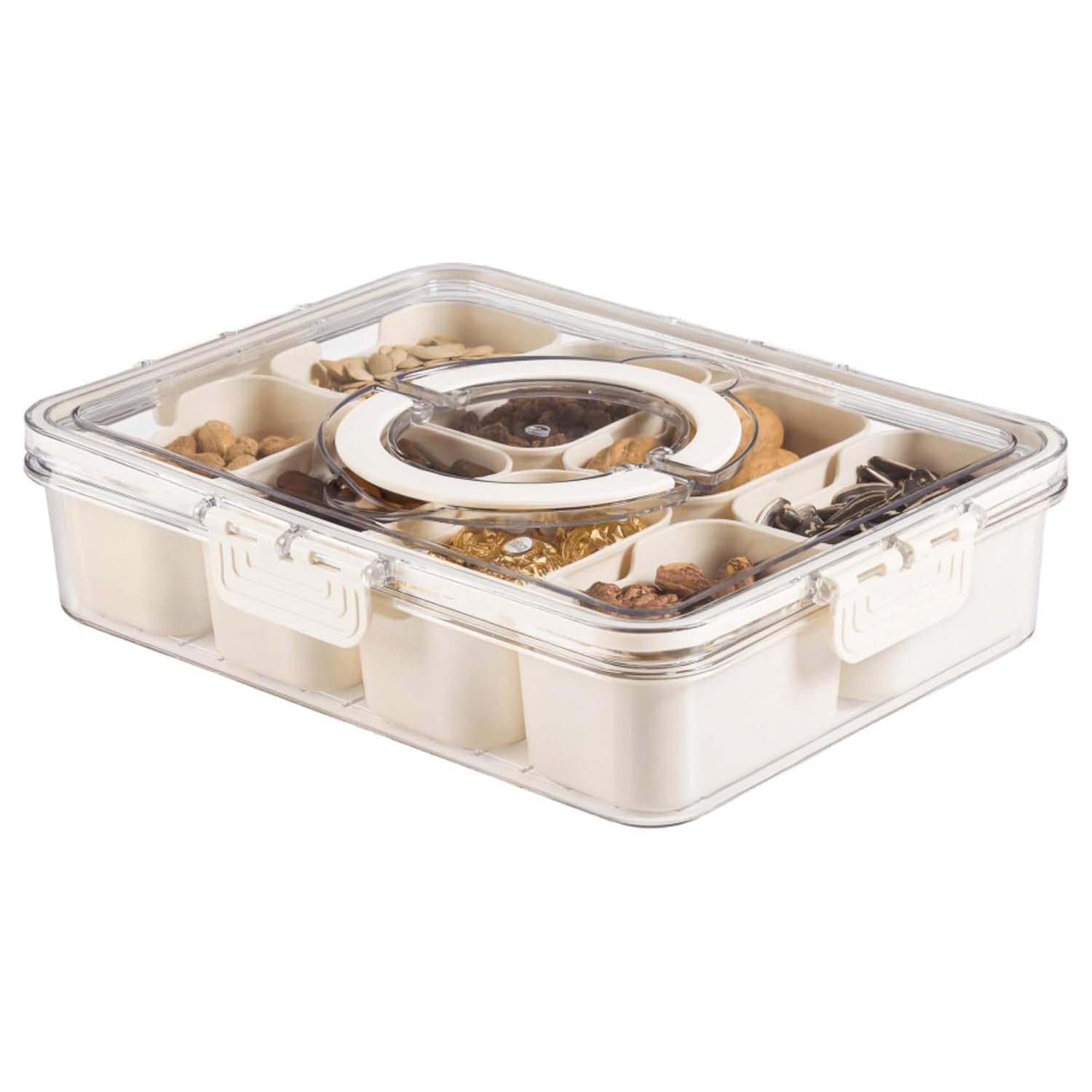 Baitahaus 8 Jar Spice Box With Airtight Transparent Plastic Jars