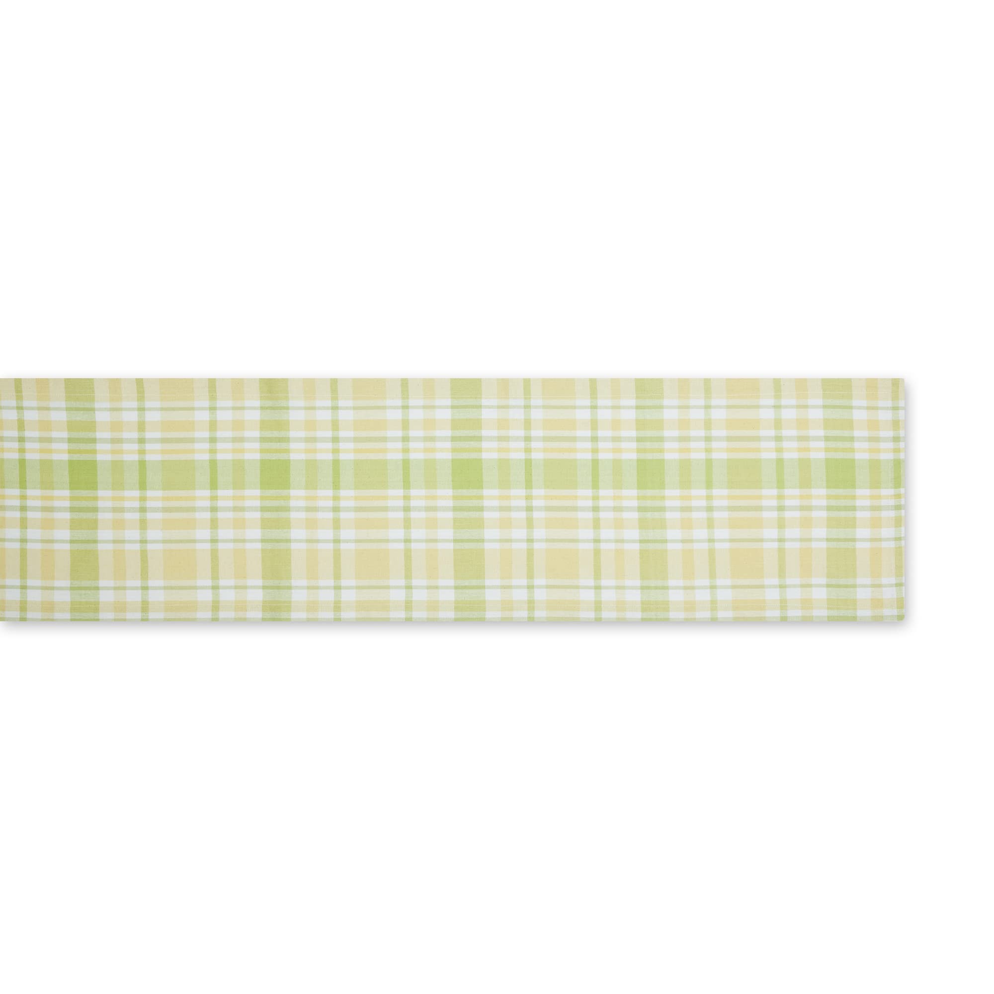 LEMON BLISS PLAID TABLE RUNNER 14x108