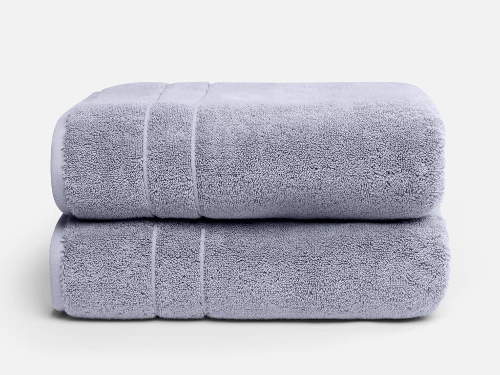Brooklinen Super-Plush Bath Towels - Set Of 2, Smoke Gray, 100% Cotton | Best Luxury Spa Towels
