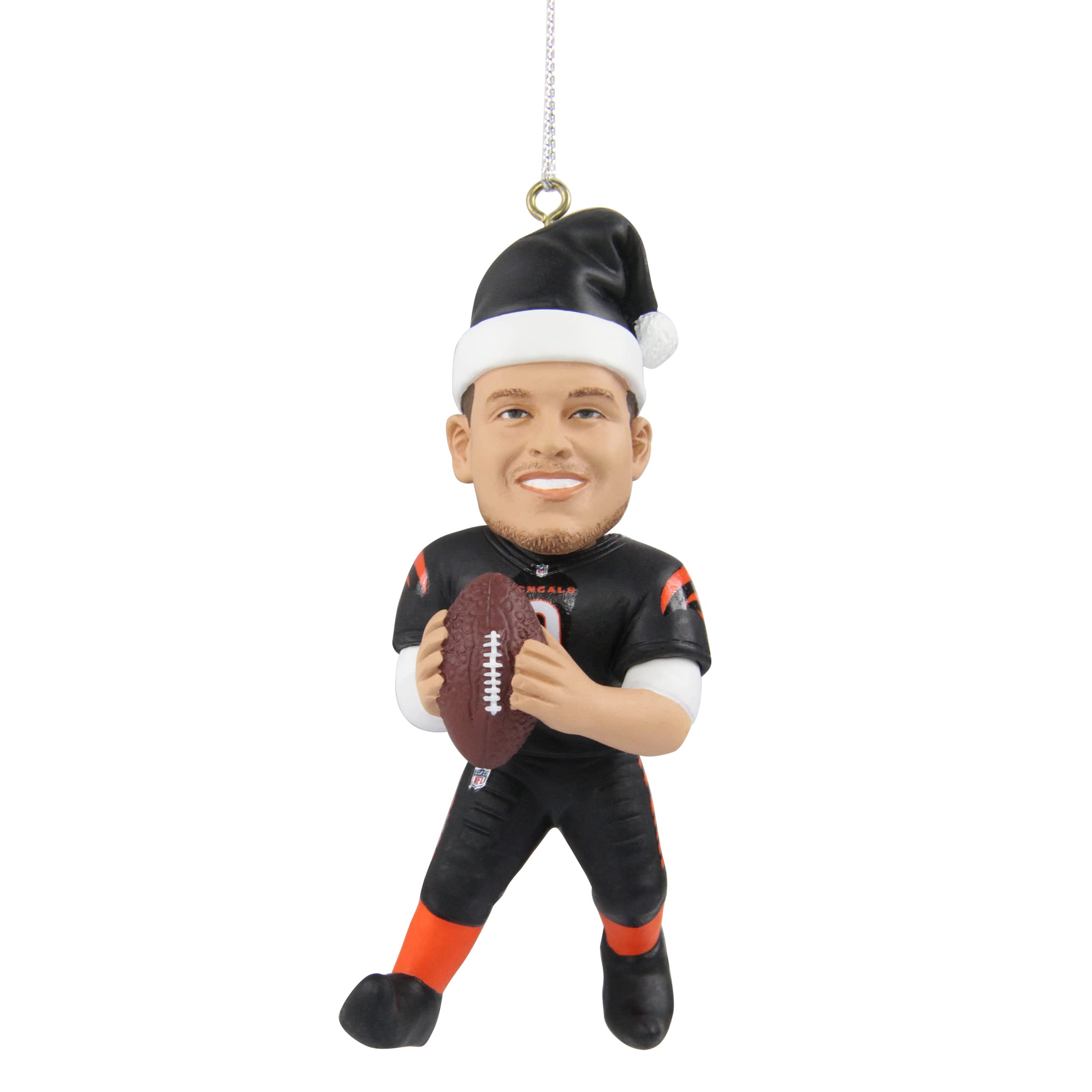 FOCO - NFL 4 Elf Player Resin Xmas Christmas Tree Team Ornament (Joe Burrow - Cincinnati Bengals)