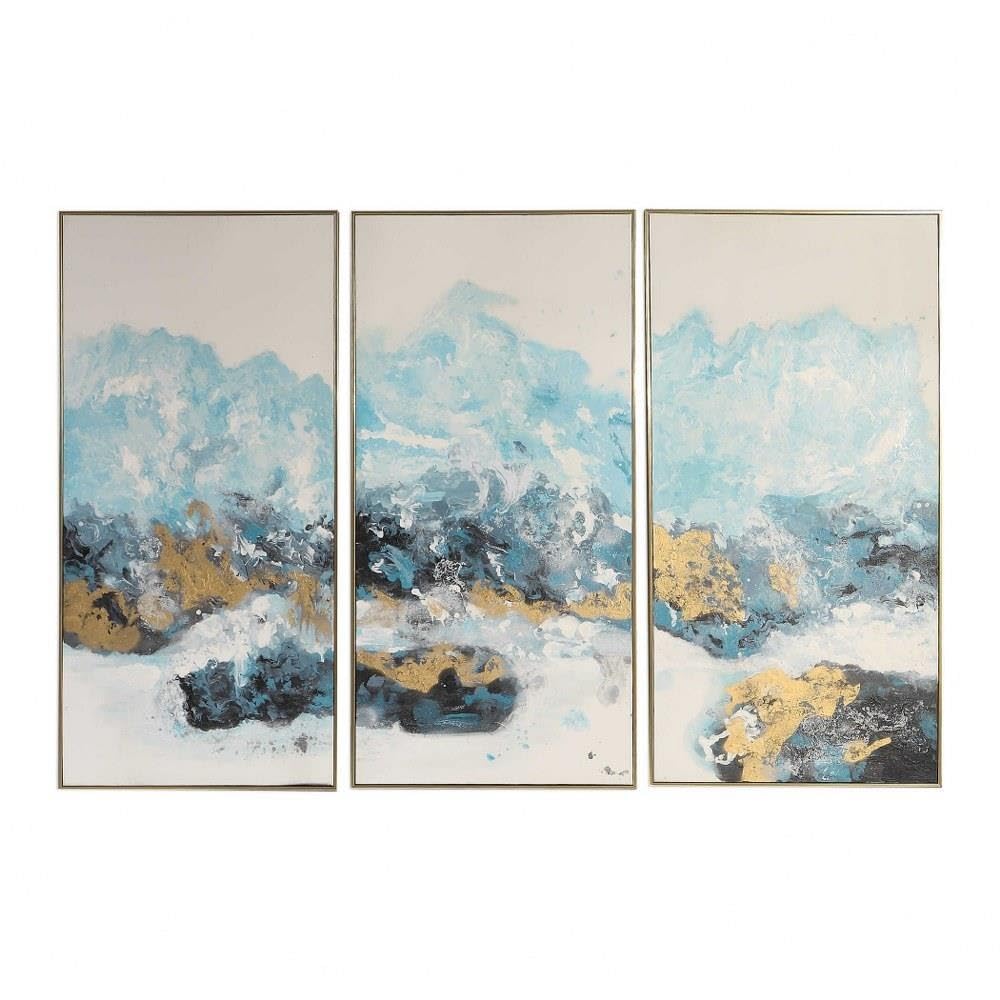 Crashing Waves 48'' High 3-Piece Framed Canvas Wall Art Set
