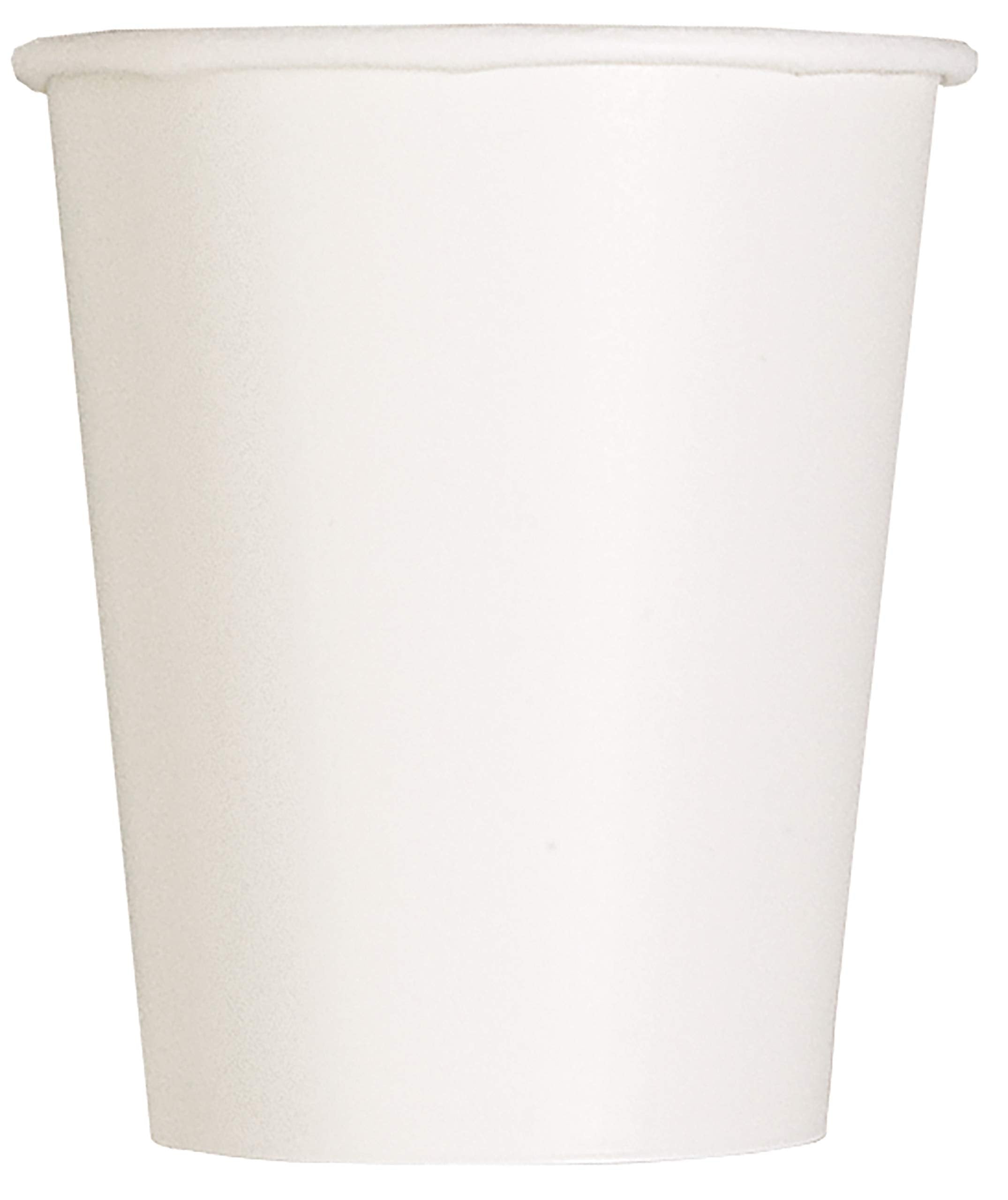 Solid Paper Cups - 9Oz, White, 14 Pcs