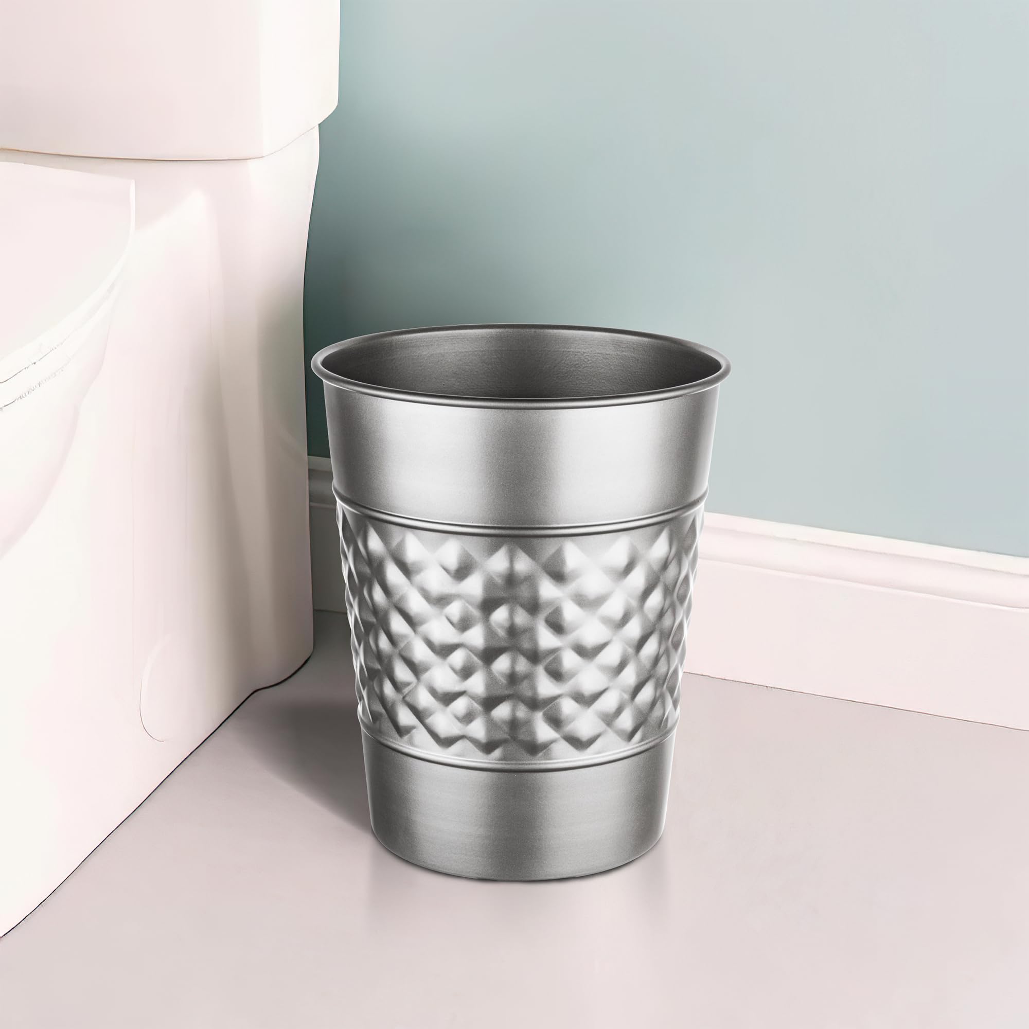 Monarch Abode Handcrafted Metal Wastebasket Trash Can For Home Office Bedroom, Decorative Wastebasket, Modern Bathroom Decor, Du