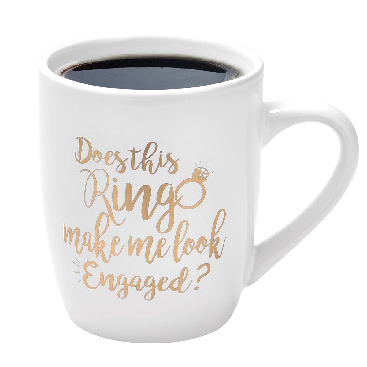 Maustic Engagement Gift Does This Ring Make Me Look Engaged Coffee Mug Funny Mug Novelty Coffee Mug Gift For Women Men Engagemen