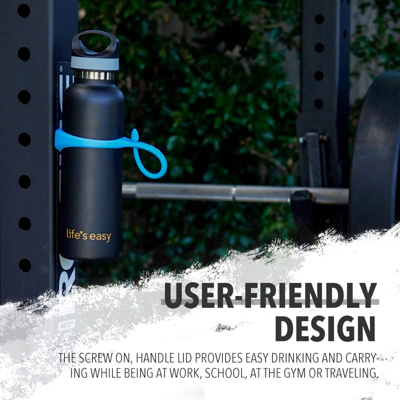Life'S Easy Insulated Sports Water Bottle With Lid. Stainless Steel Vacuum Double Wall Thermo Flask For Hot And Cold Drinks, Sim
