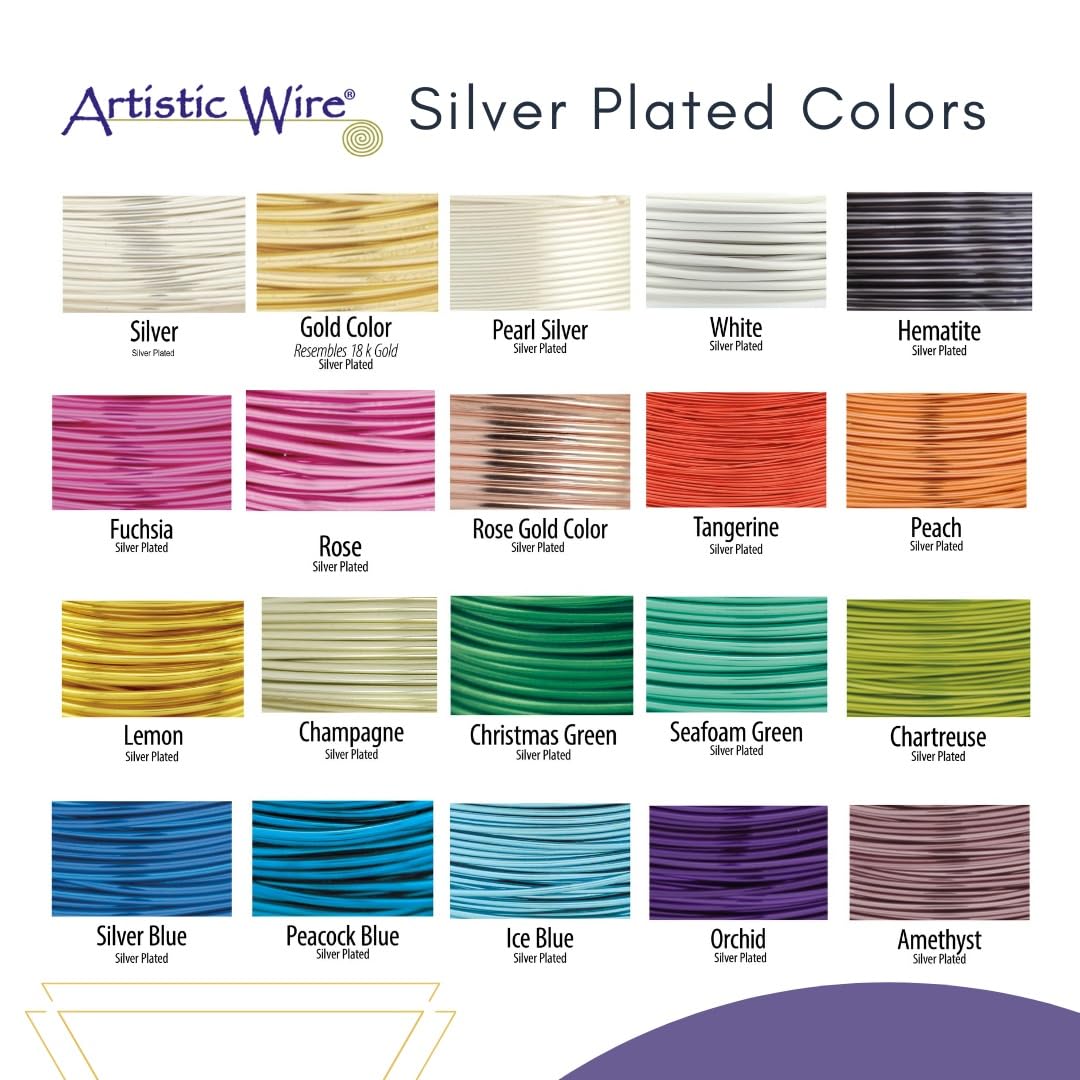 Artistic Wire, 20 Gauge  81 Mm Silver Plated Tarnish Resistant Colored Copper Craft Wire, Silver Blue, 25 Ft  76 M
