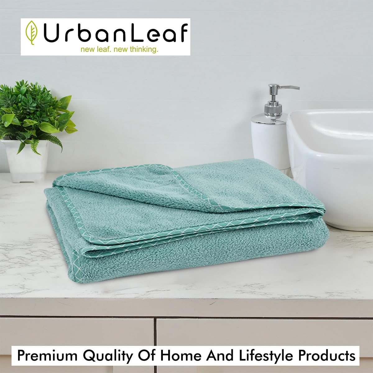 UrbanLeaf Microfiber Large Bath Towel | Quick Dry Super Absorbent - Bath Towel for Men and Women | Green | Towel for Bath, Trave