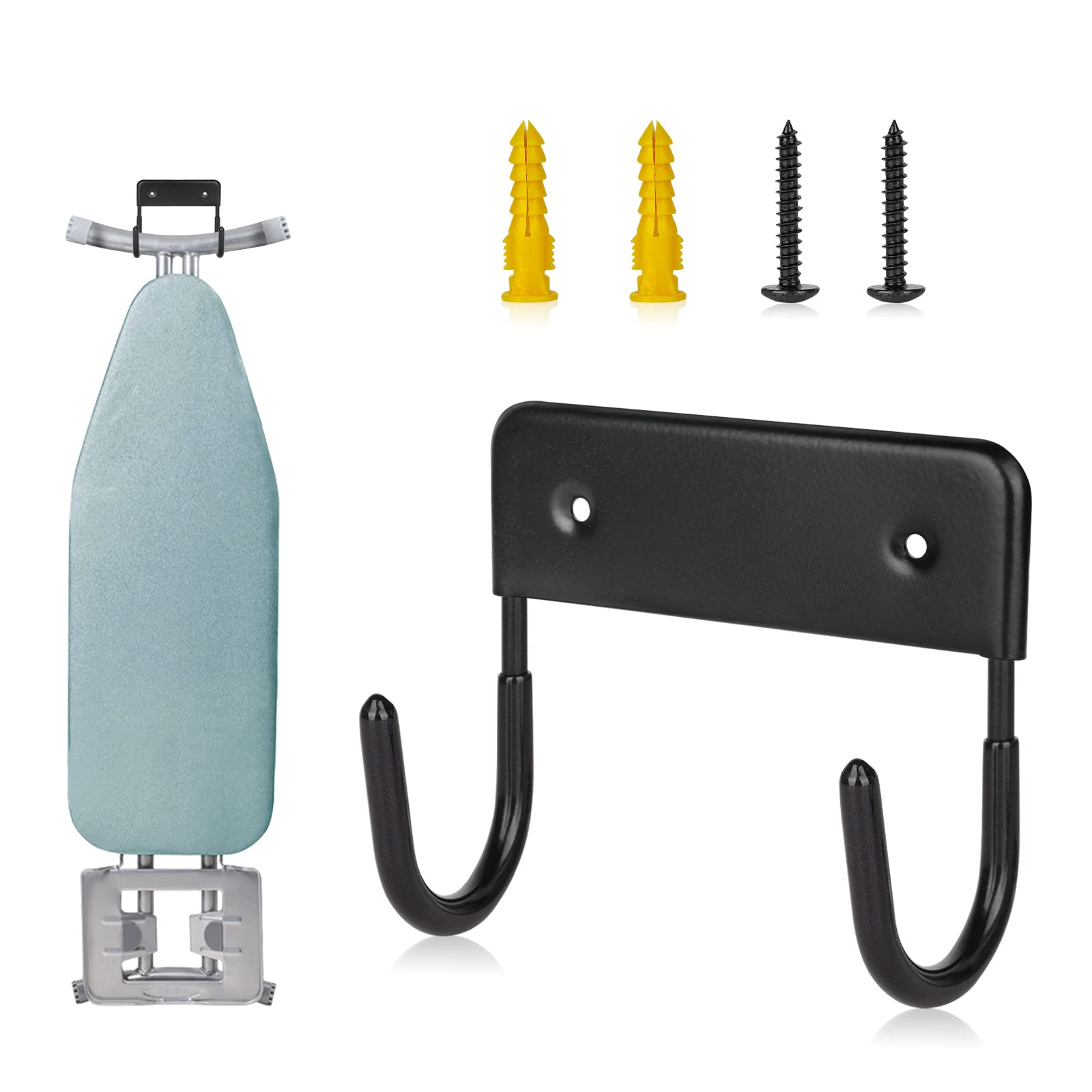 Bijun Ironing Board Holder Wall Mount, Ironing Board Hanger, Ironing Board Wall Mount With A Length Of 5 Inches, Iron Board Hook
