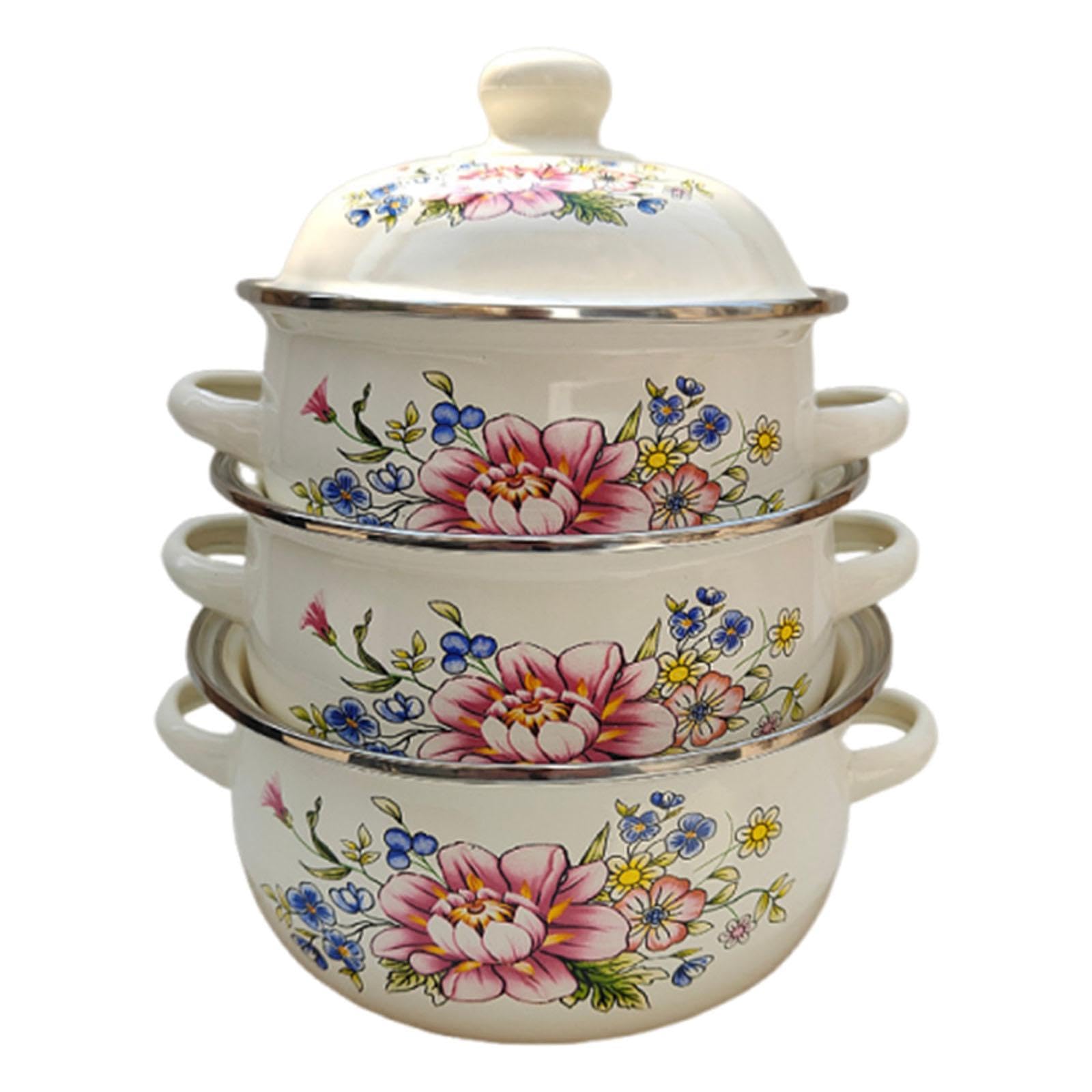 Enakshi 3X Enamel Stockpots Vintage Design Soup Pots For Kitchen Cooking Restaurant Style D|Home & Garden | Kitchen, Dining & Ba