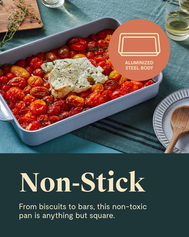 Caraway Non-Stick Ceramic 9?x13? Rectangle Pan - Naturally Slick Ceramic Coating - Non-Toxic  PTFE & PFOA Free - Perfect for Brownies  Lasagnas  and More - Perracotta