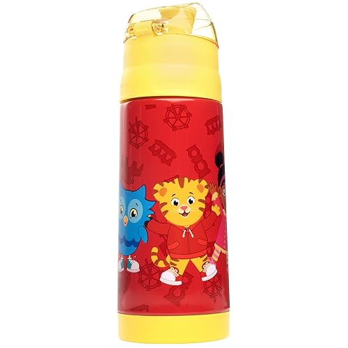 Daniel Tiger 13 Oz Insulated Water Bottle With Latching Lid - Easy To Use For Kids - Reusable Spill Proof & Bpa-Free, Keeps Drin