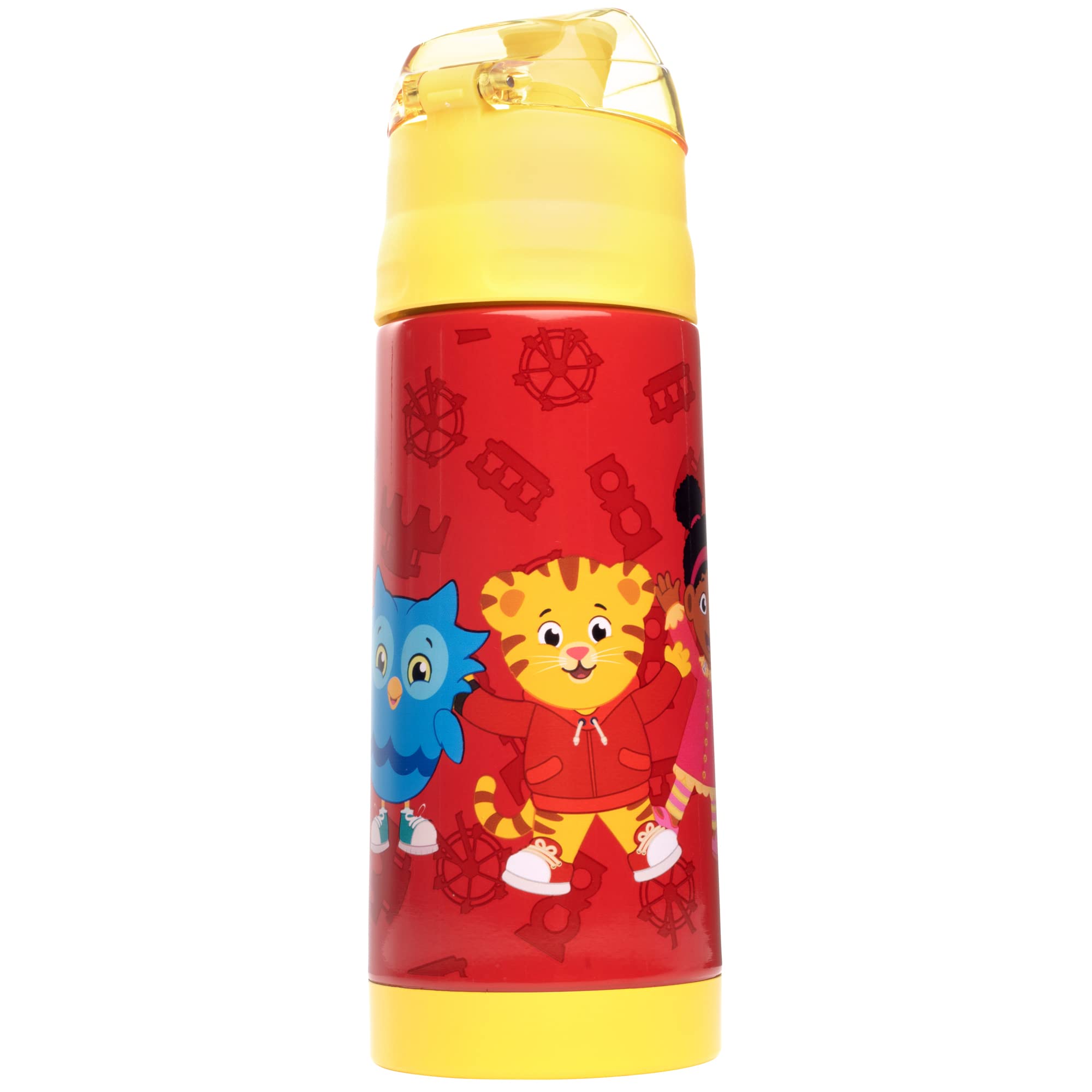 Daniel Tiger 13 Oz Insulated Water Bottle With Latching Lid - Easy To Use For Kids - Reusable Spill Proof & Bpa-Free, Keeps Drin