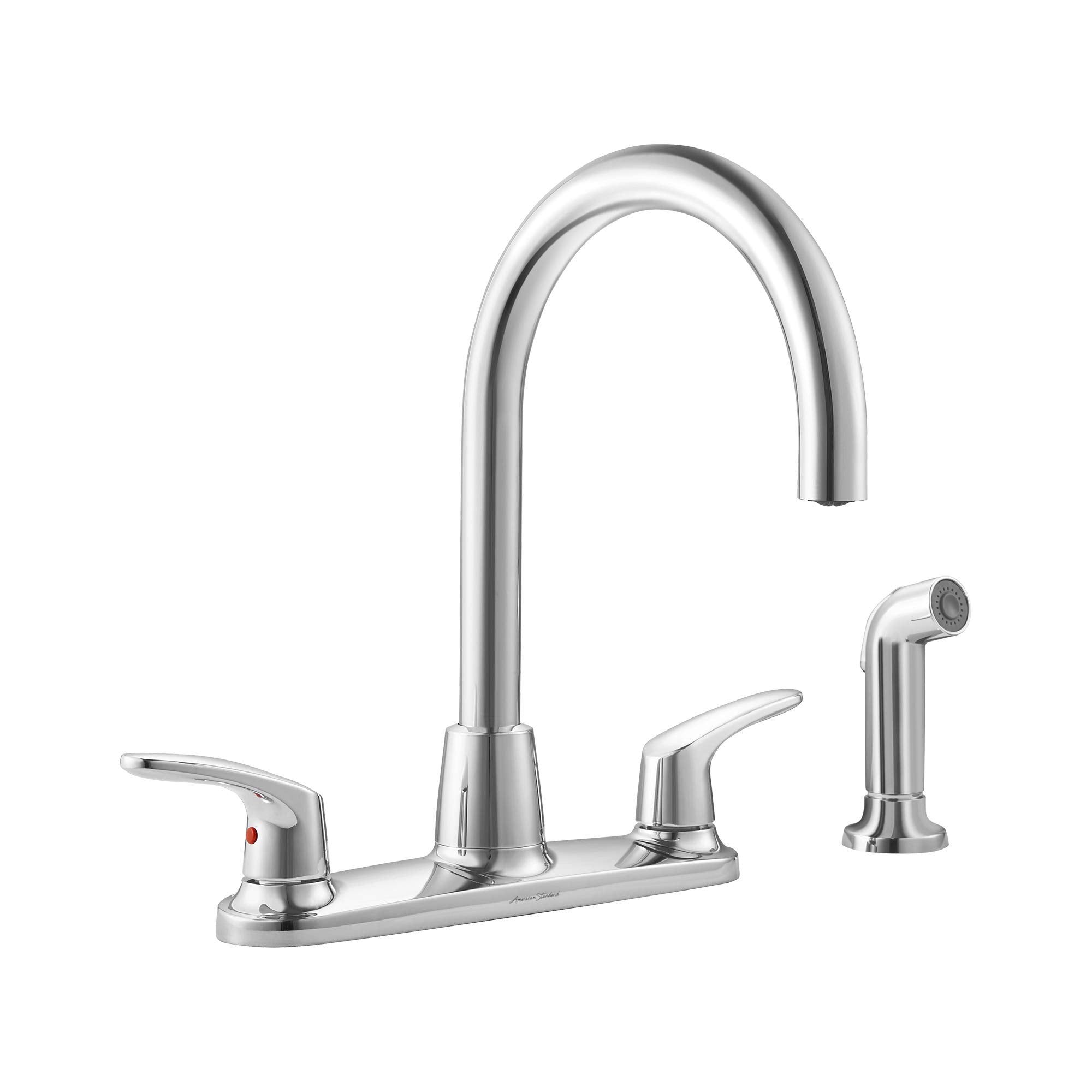 American Standard 7074551.002 Colony Pro Two-Handle High-Arc Kitchen Faucet with Spray In, Polished Chrome