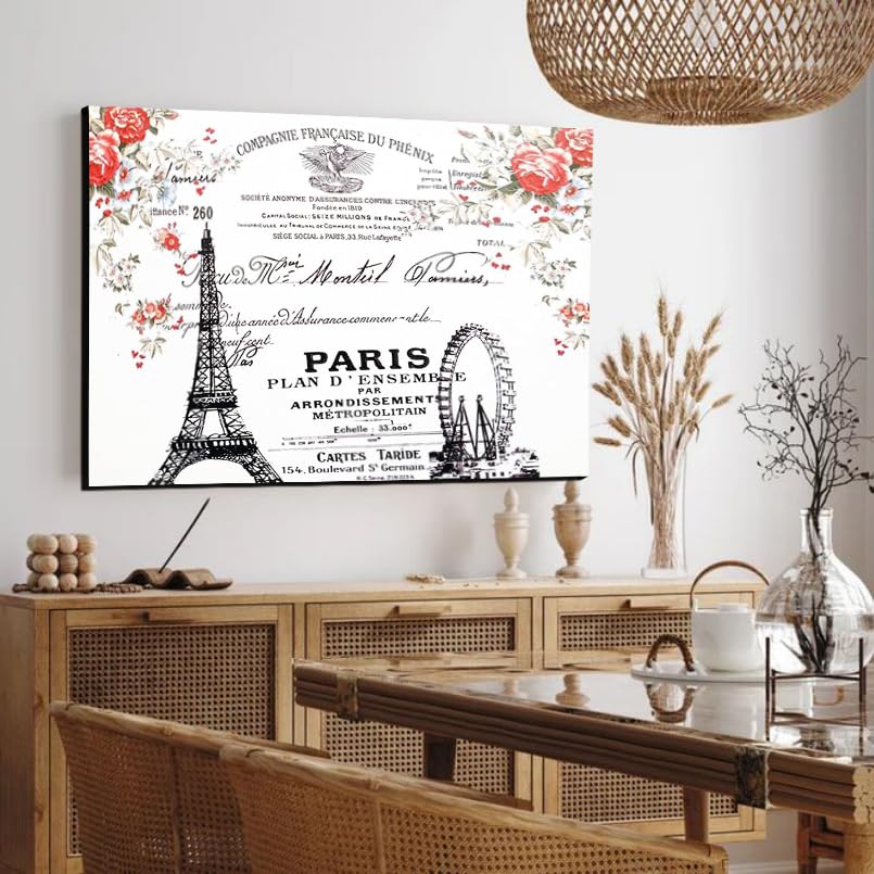 Chalk My Theme Paris Theme Wood Print Wooden Wall Dcor Art Home Decor, Living Room, Bedroom, Cafe, Room Painting For Wall Decora