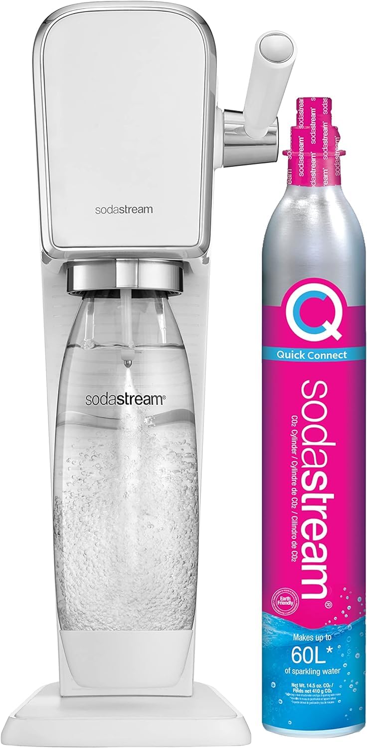 Sodastream Art Sparkling Water Maker (White) With Co2 And Dws Bottle