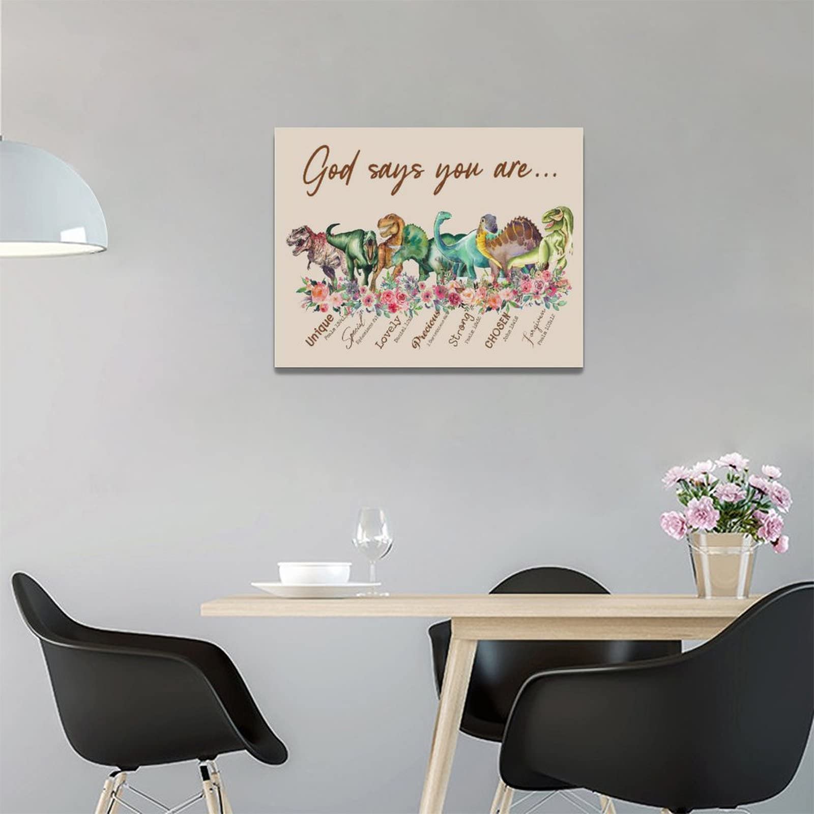 Cute Dinosaur Decor Wall Art For Kids Dinosaur God Says You Are Boy Girl Room Pictures Wall Decor Canvas Painting Prints Artwork