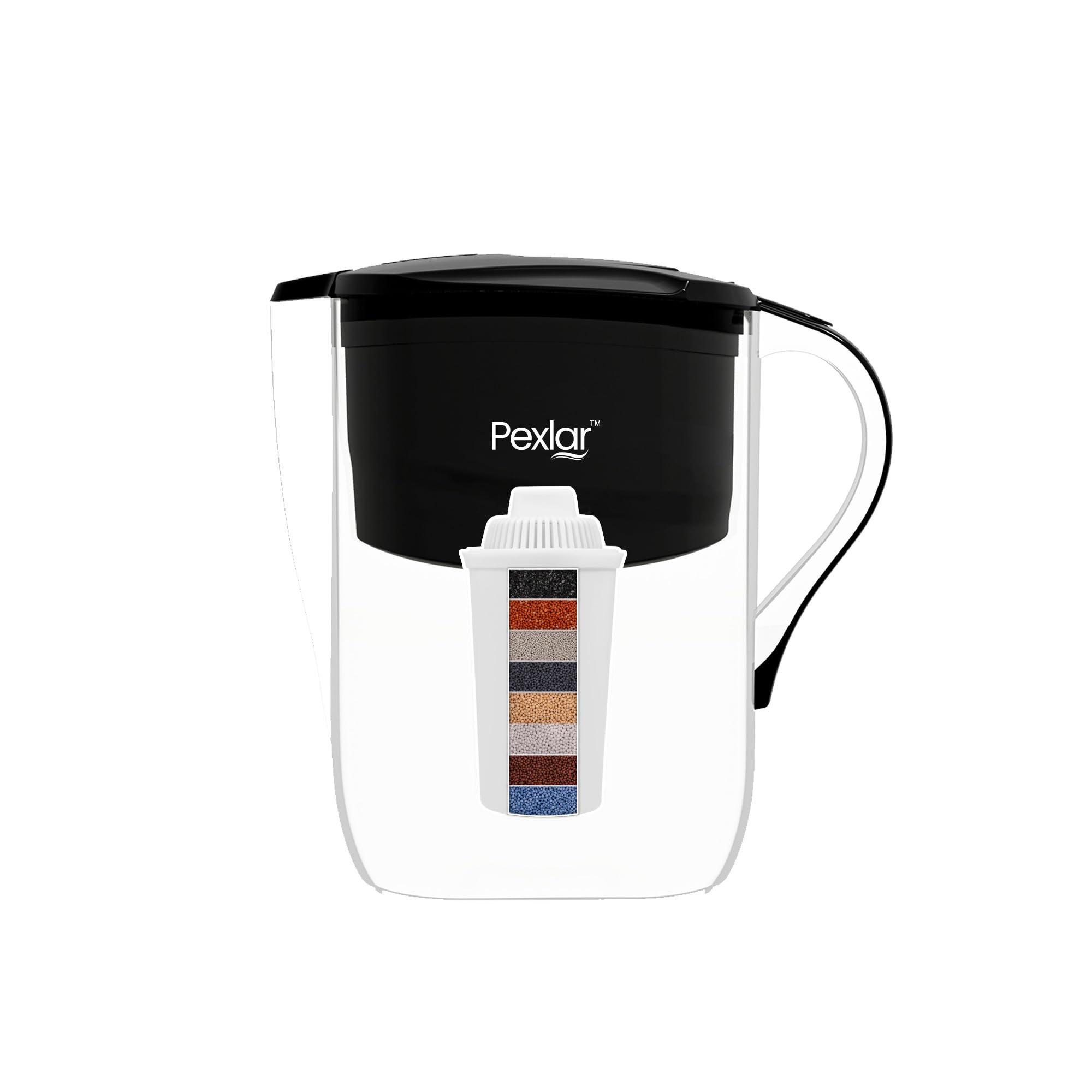 Pexlar Alkaline Water Filter Jug | Alkaline Water Generator | 4 Litres | Bpa Free (Black)