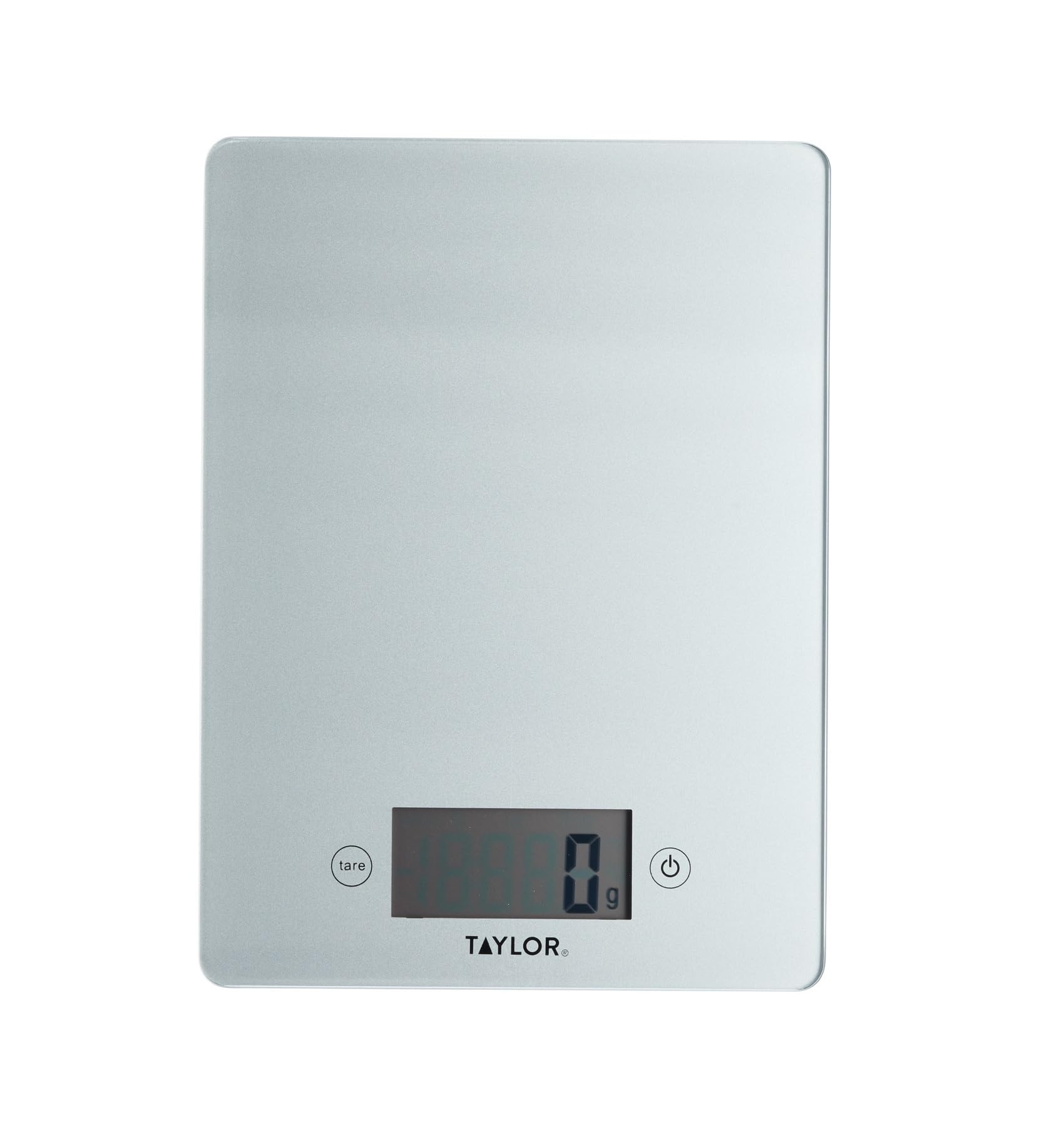 Taylor Pro Digital Glass Kitchen Scales Ultra Thin Compact Design Professional Standard With Tare Function Silver Finish Weighin