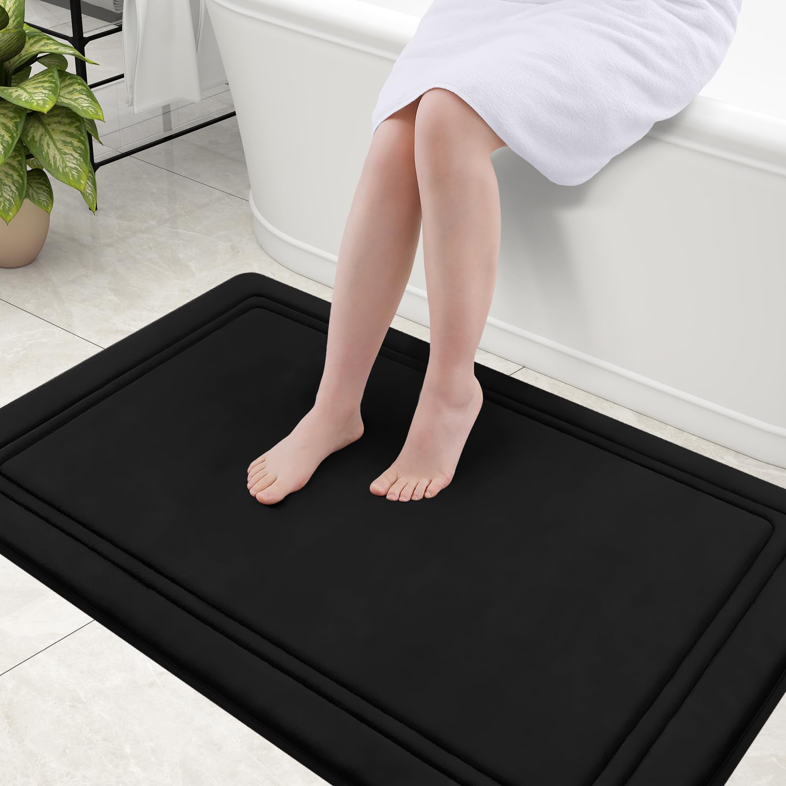 Grandaily Memory Foam Bath Mat Rug 47X32, Ultra Soft, Non-Slip And Absorbent Bathroom Rugs, Machine Wash Dry, Comfortable Bath R