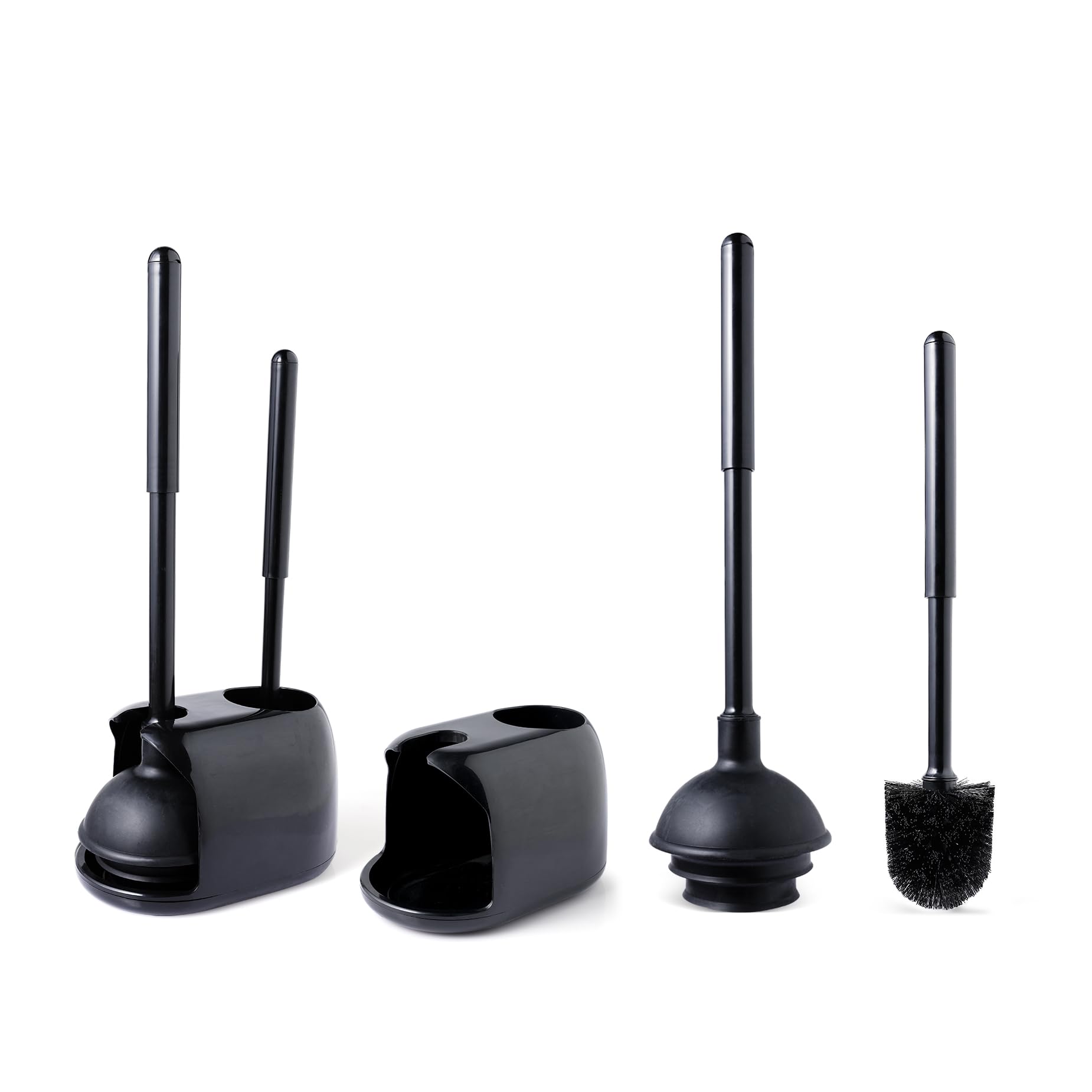 Eyliden 2 Pack Toilet Plunger And Brush Set, 3-Step Suction Cup Toilet Plunger And Bowl Brush Set With Holder, Toilet Plunger Br