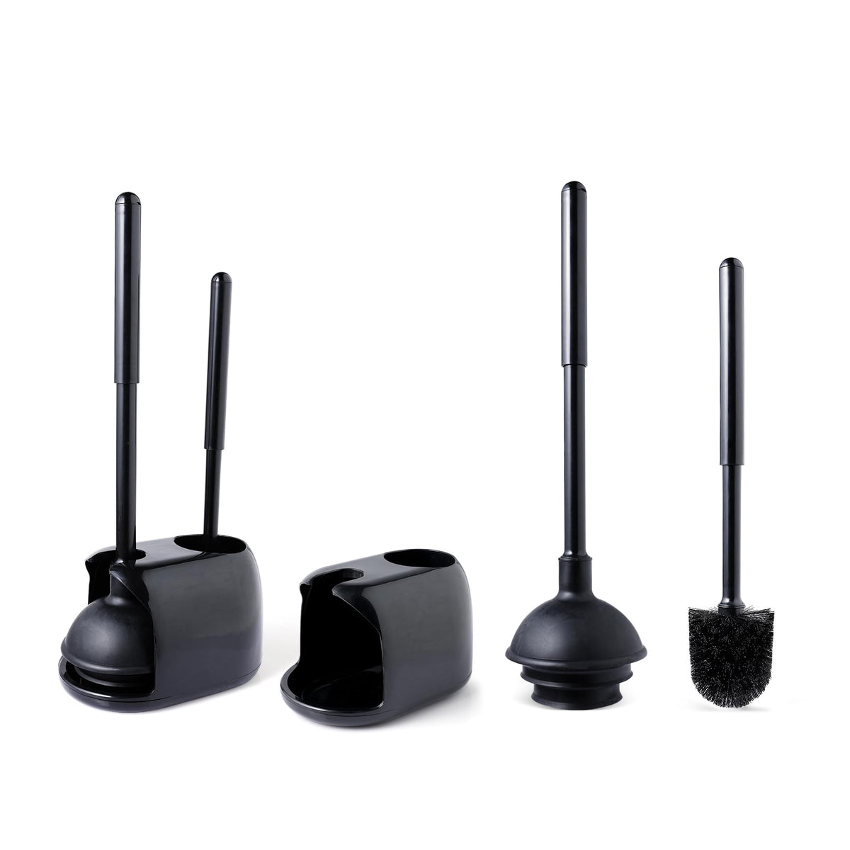 Eyliden 2 Pack Toilet Plunger And Brush Set, 3-Step Suction Cup Toilet Plunger And Bowl Brush Set With Holder, Toilet Plunger Br
