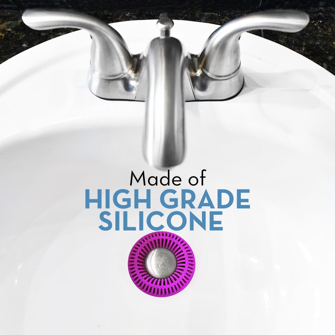 SINKRING The Ultimate Bathroom Sink Drain Protector Hair Catcher/Strainer/Snare (Purple)