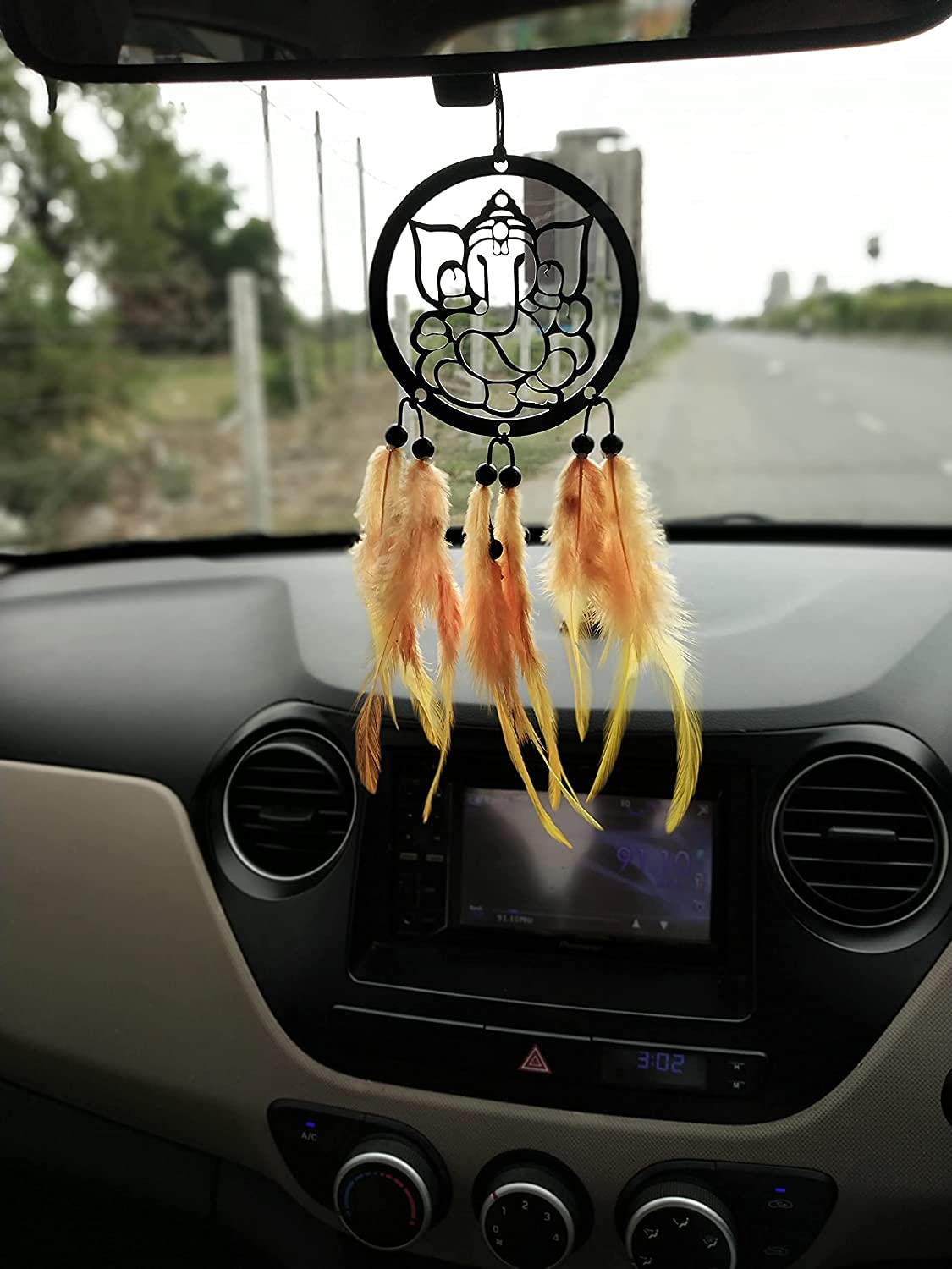 Rahi Enterprise Dream Catcher Lord Ganesha Hand Made for Positive Vibes, Wall Decor and car Hanging Made with Acrylic Material w