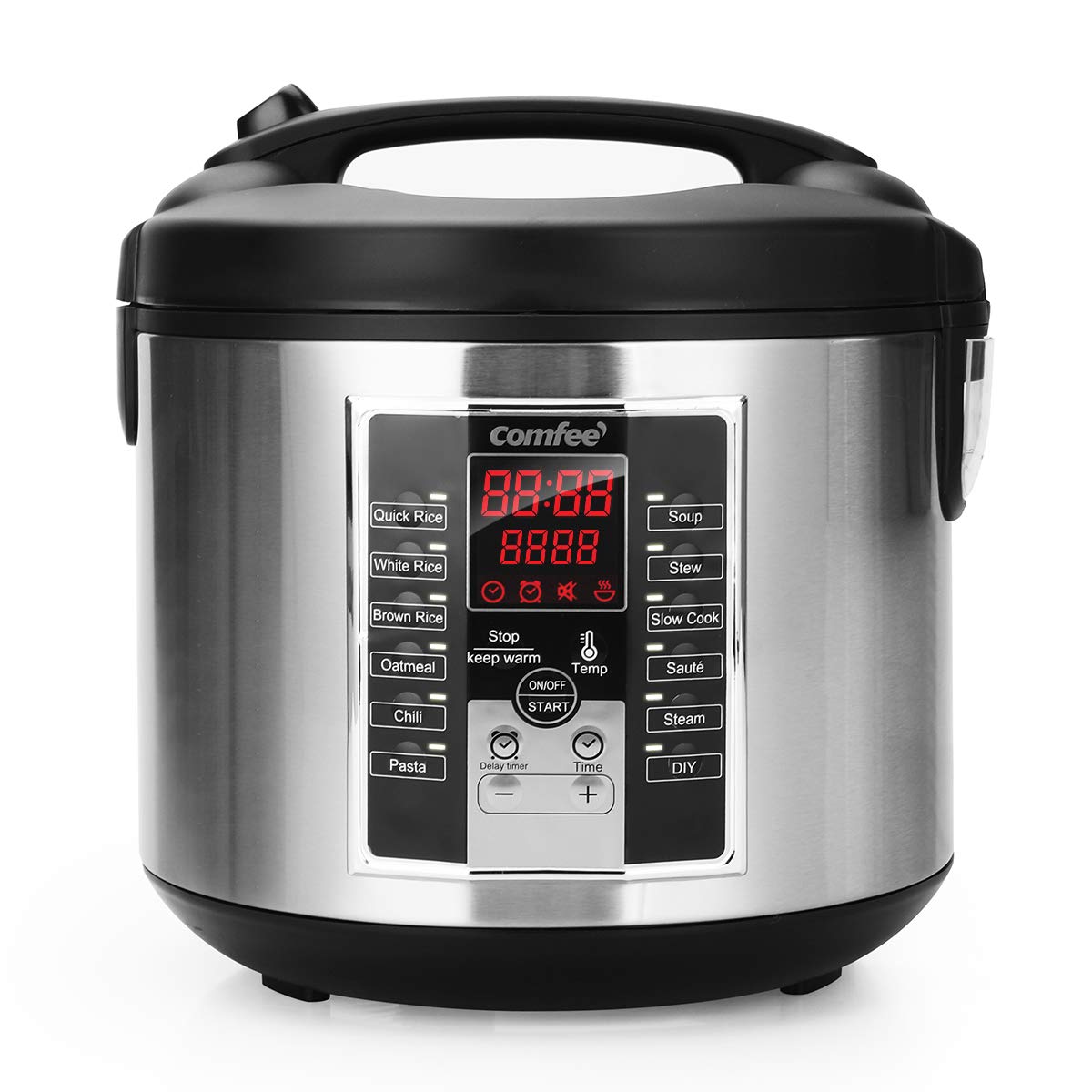 Comfee' Rice Cooker, Slow Cooker, Steamer, Stewpot, Saut   All In One (12 Digital Cooking Programs) Multi Cooker (5.2Qt ) Large