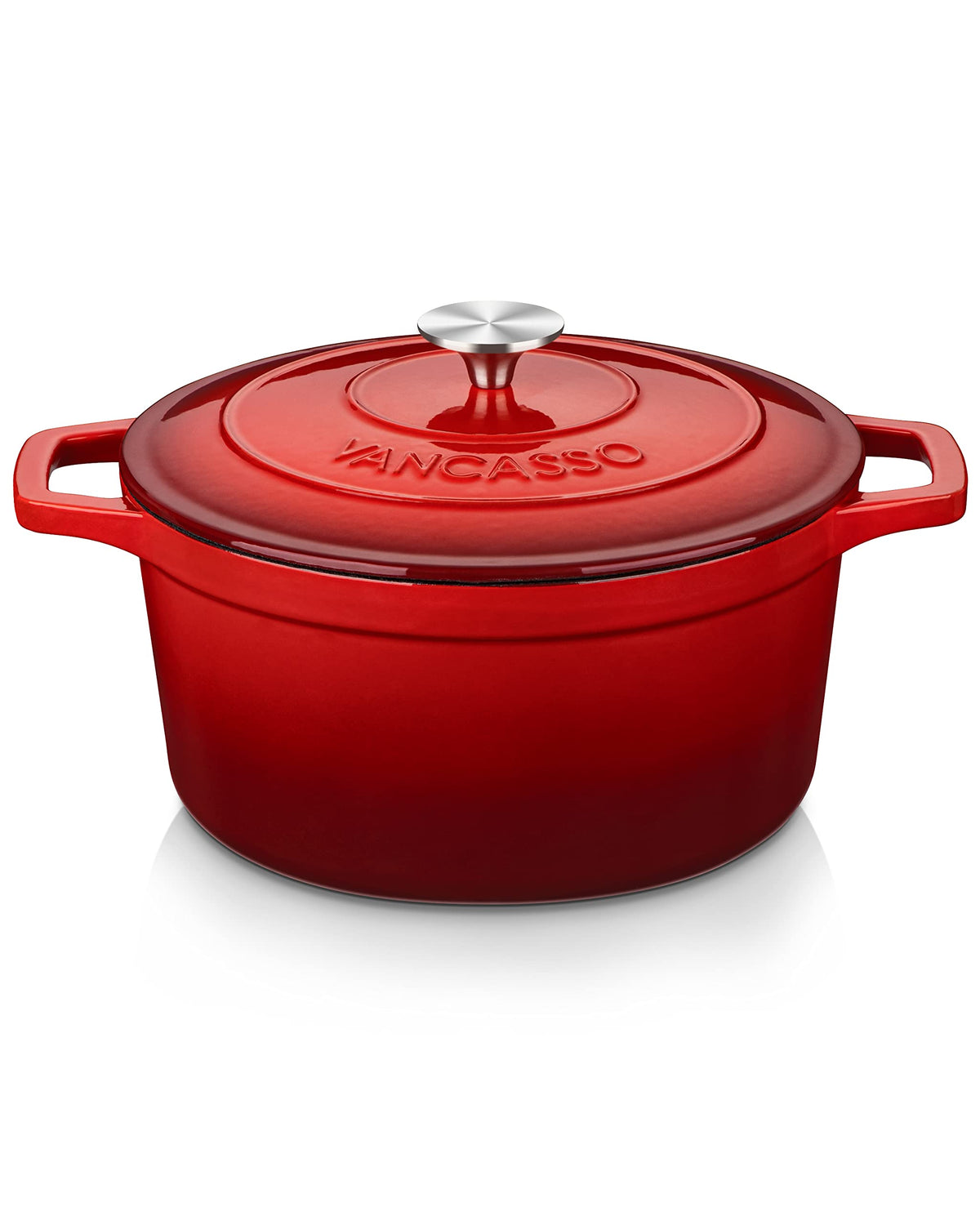 Vancasso Enameled Cast Iron Dutch Oven, 6 Qt Oven Pot With Lid, Round Enamel For Bread Baking, Non Stick Coating, Pot'S Body Iro