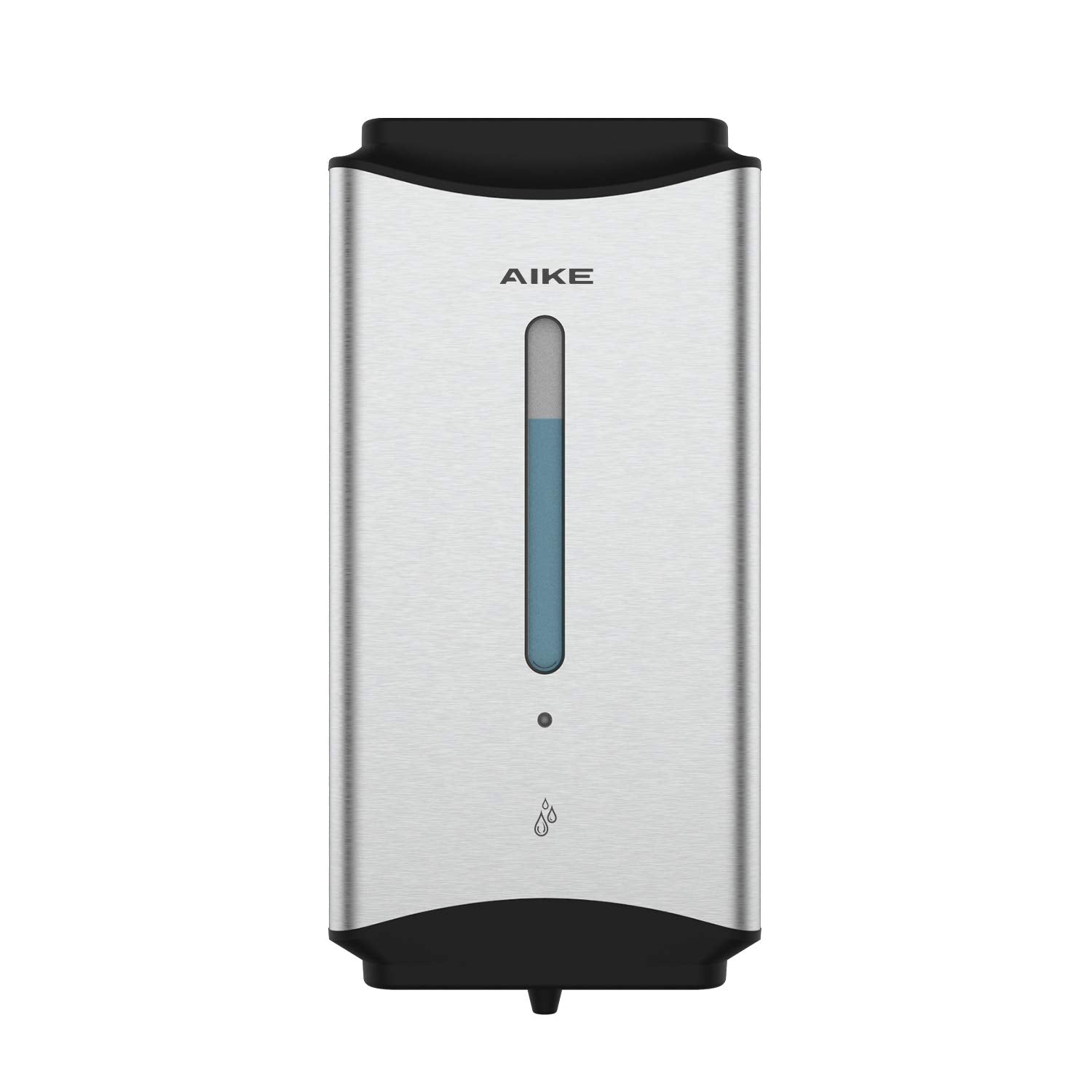 AIKE Automatic Soap Dispenser Commercial Wall Mounted Liquid Dispenser Brushed Stainless Steel Finish 1100ml Large Capacity