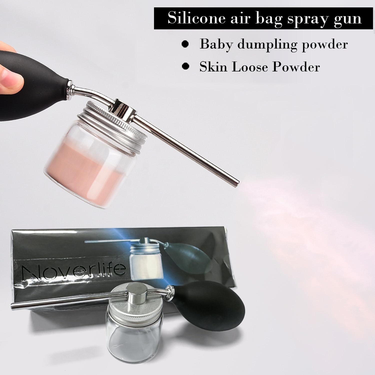 Noverlife Powder Spray Bottles, Portable Hairdressing Tools Hair Building Fiber Spraying Bottle, Nozzle Pump Hair Loss Sprayer A