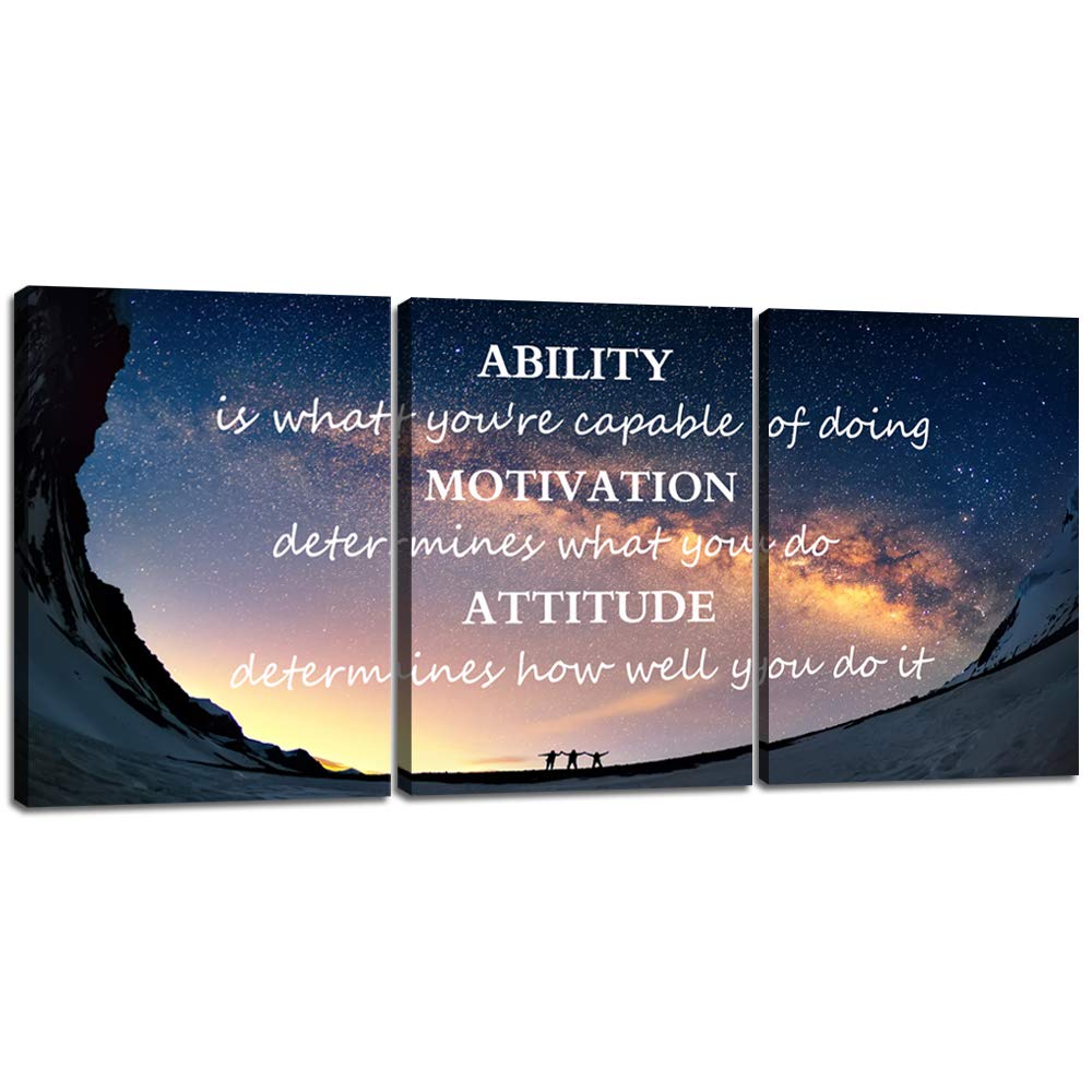 Motivational Quotes Canvas Wall Art Inspirational Ability Motivation Attitude Saying Words Posters Prints Entrepreneur Quote Hom