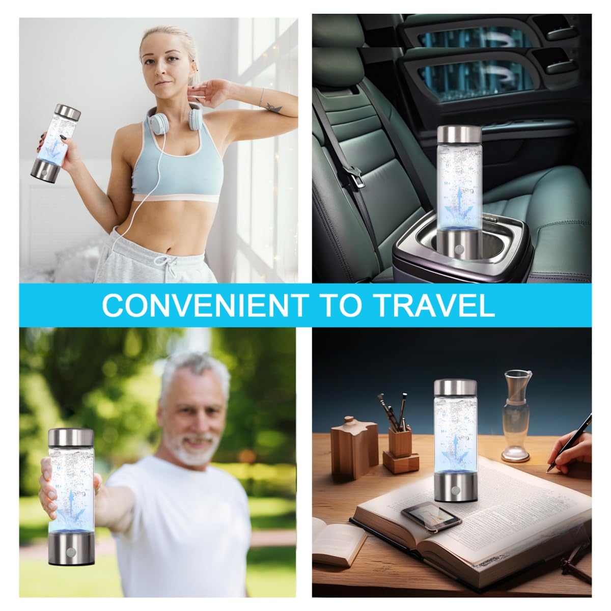 Hydrogen Water Bottle,Portable Hydrogen Water Generator Machine, Improve Water In 3 Minutes Quick Electrolysis, Suitable For Hom