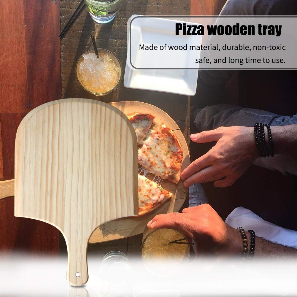 Wood Pizza Peel, 10 Inches Wooden Pizza Spatula Paddle Pizza Cutting Board With Handle For Homemade Baking Pizza, Bread, Cutting